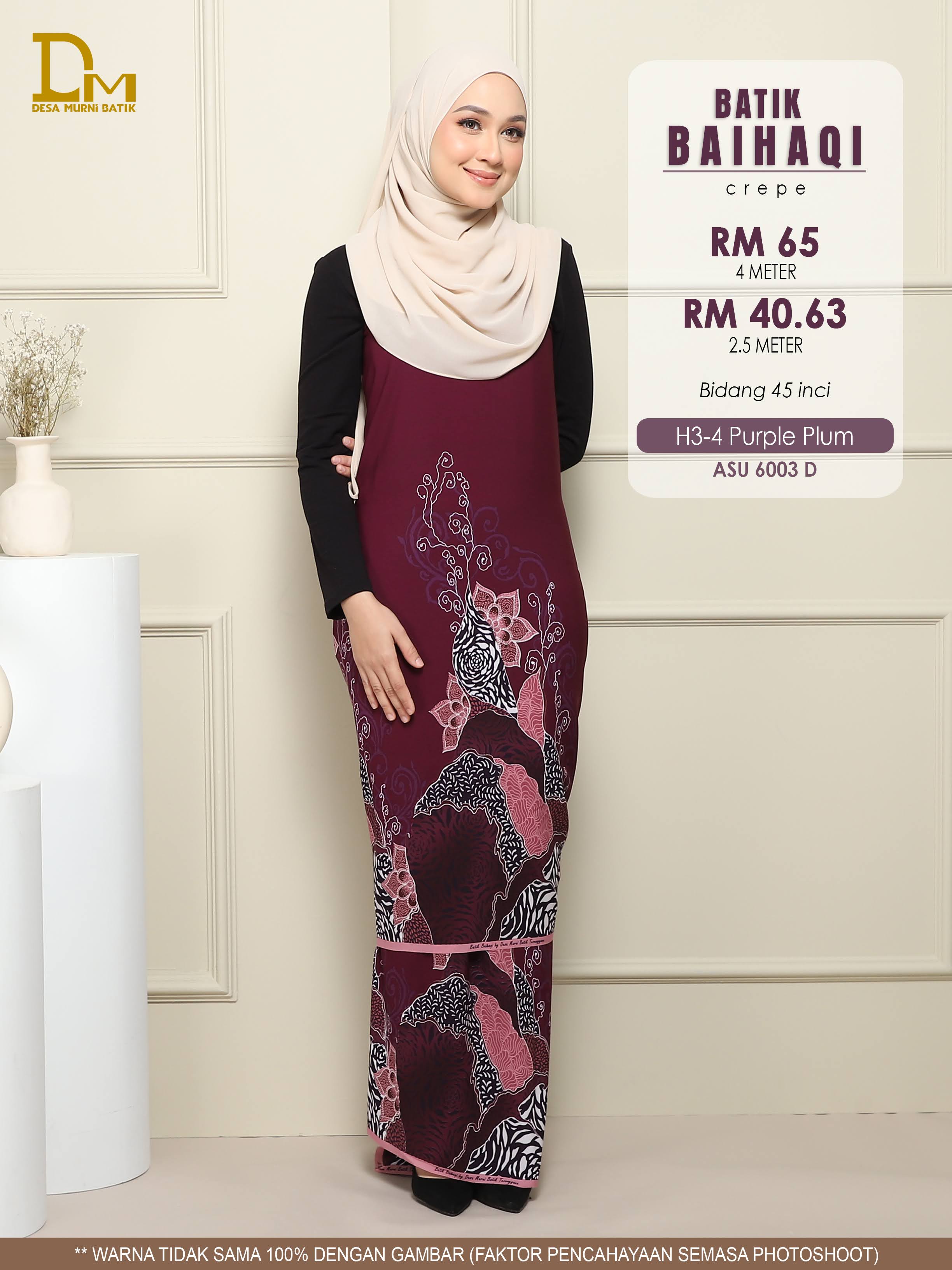 BAIHAQI H 3-4 PLUM UNGU