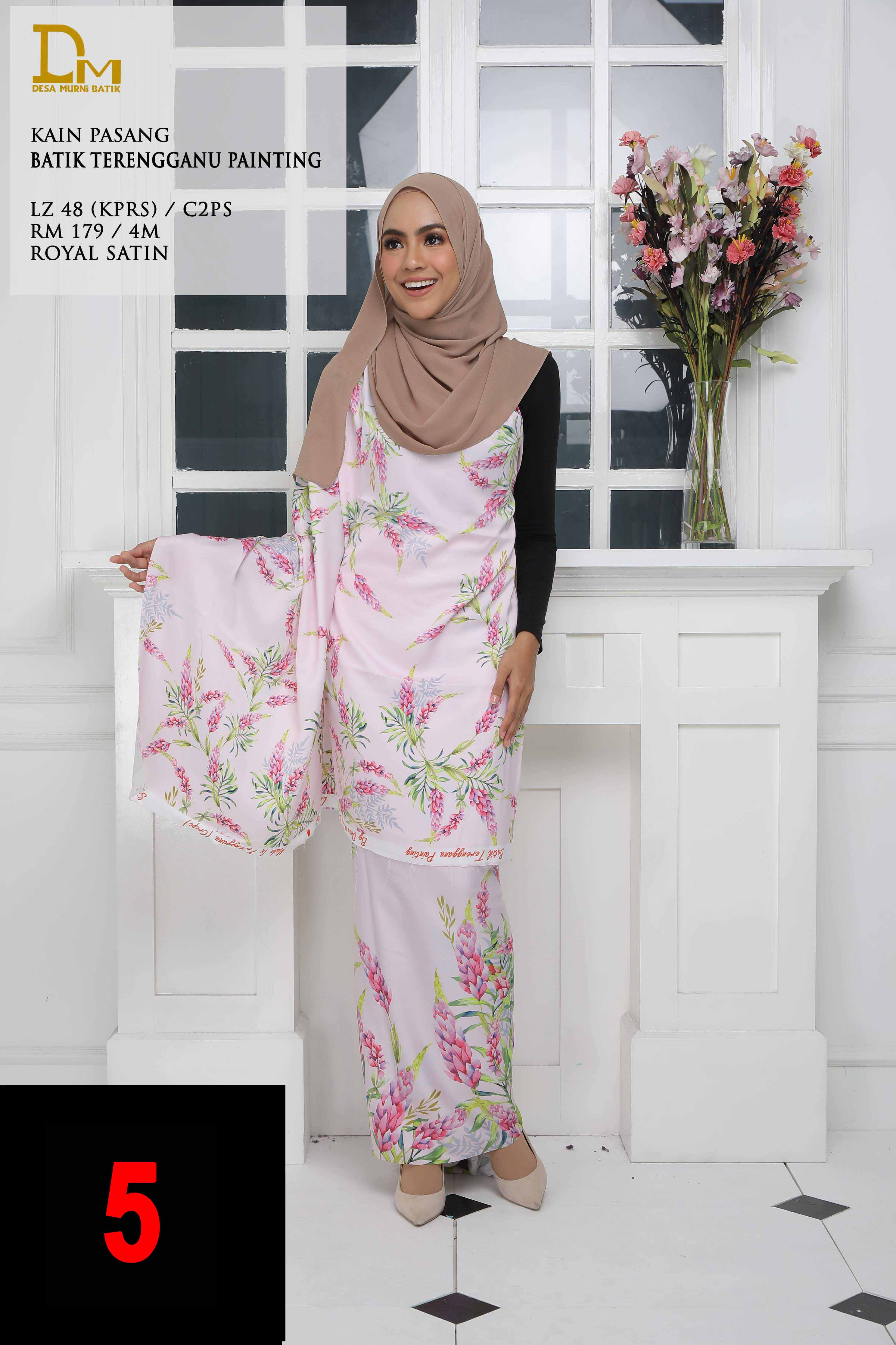 BATIK TERENGGANU PAINTING ROYAL SATIN ELY 48