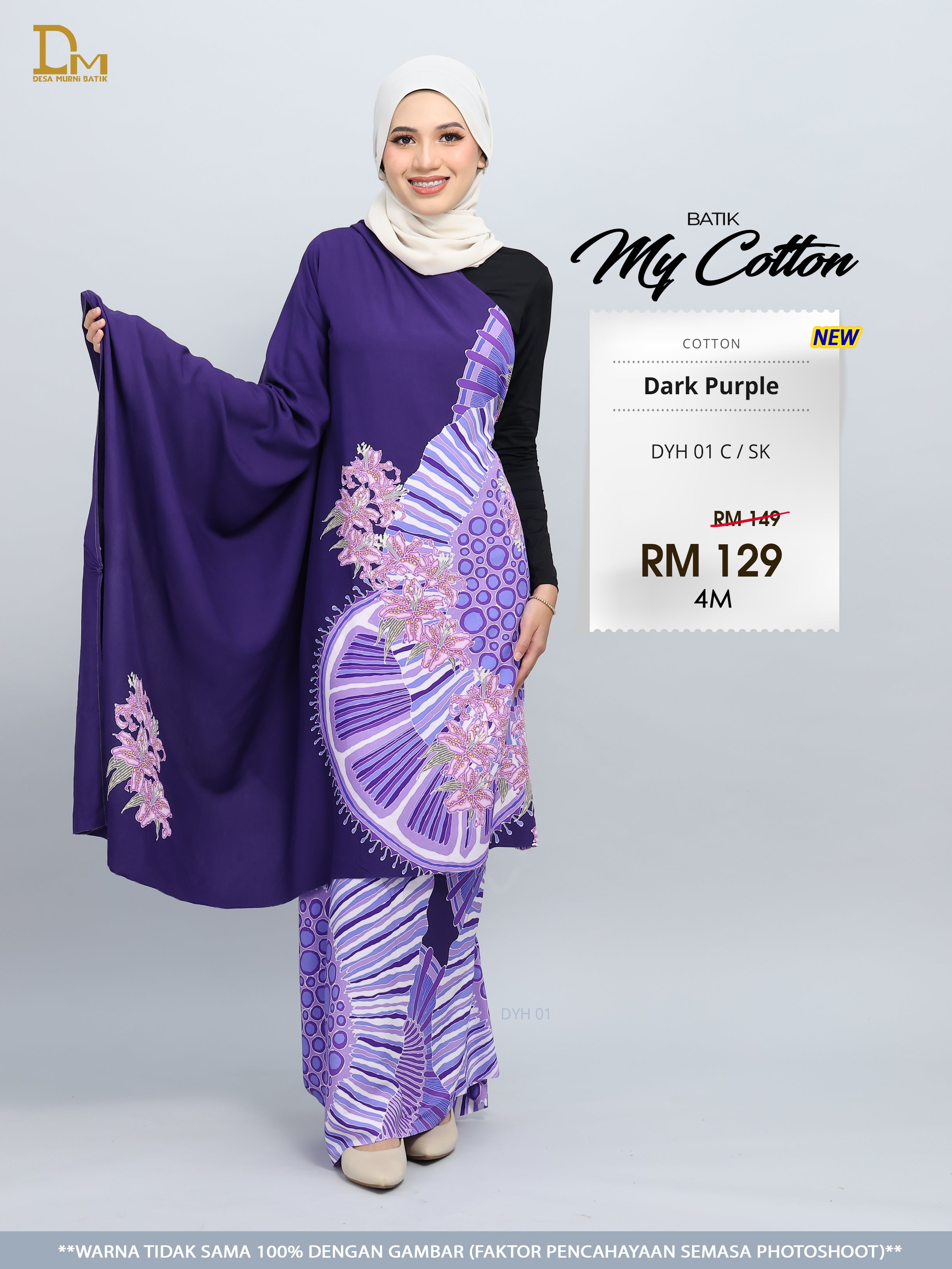BATIK MY COTTON DYH 01 C / SK DARK PURPLE