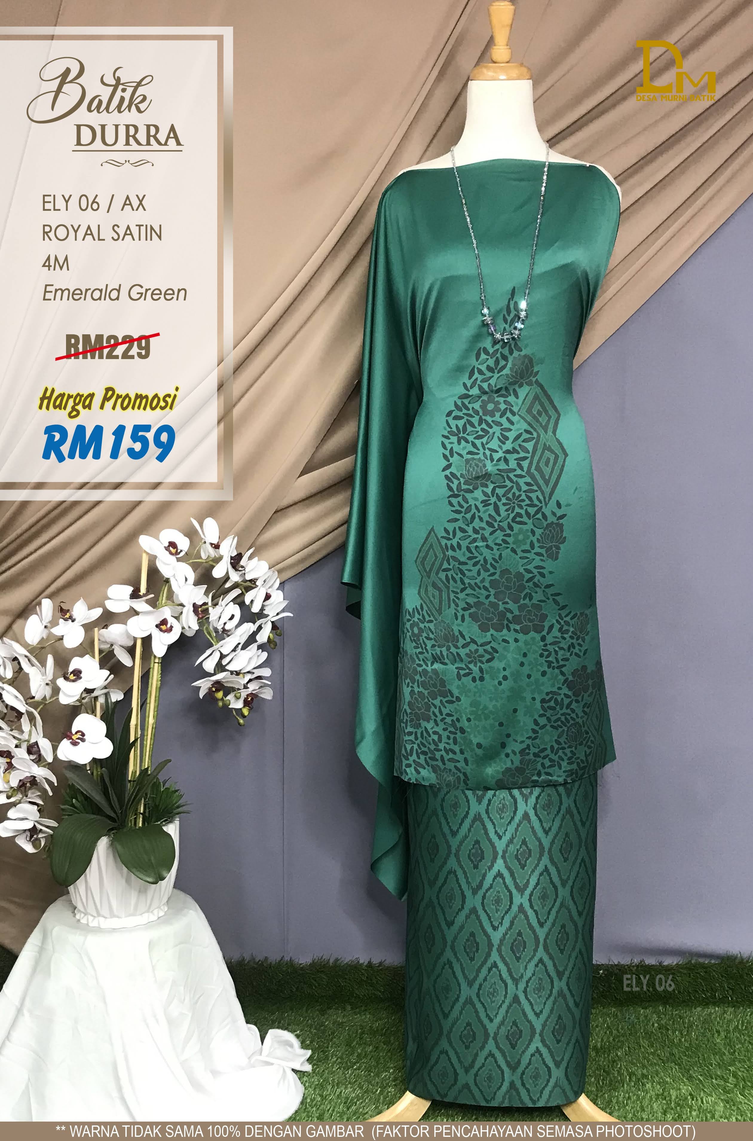 BATIK DURRA ELY 06 ROYAL SATIN EMERALD GREEN