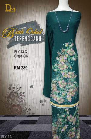 BATIK ORKID TERENGGANU CREPE SILK ELY 13