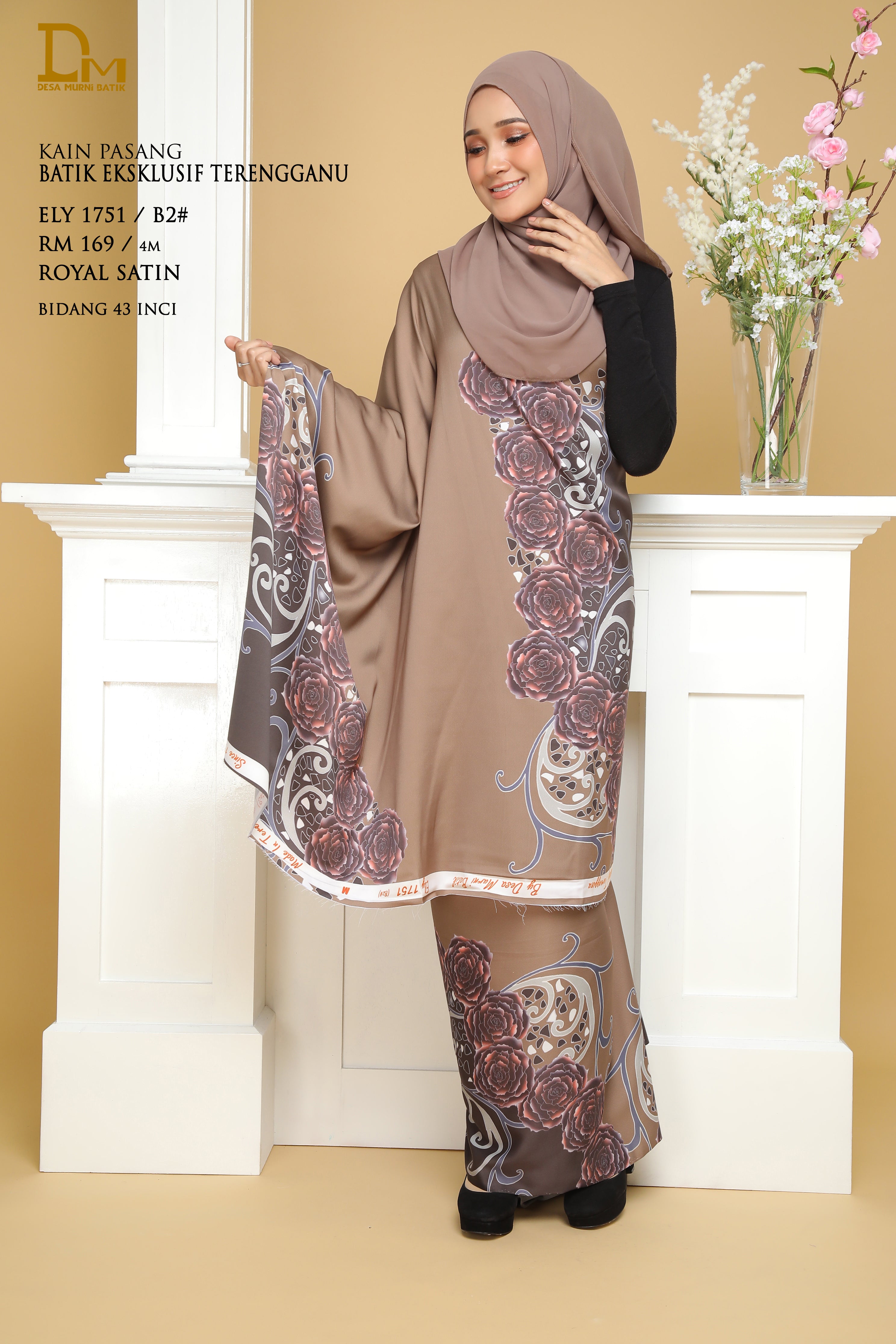 BATIK EKSKLUSIF TERENGGANU ROYAL SATIN ELY 1751