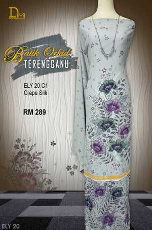 BATIK ORKID TERENGGANU CREPE SILK  ELY 20