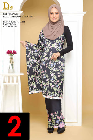 BATIK TERENGGANU PAINTING ROYAL SATIN ELY 47