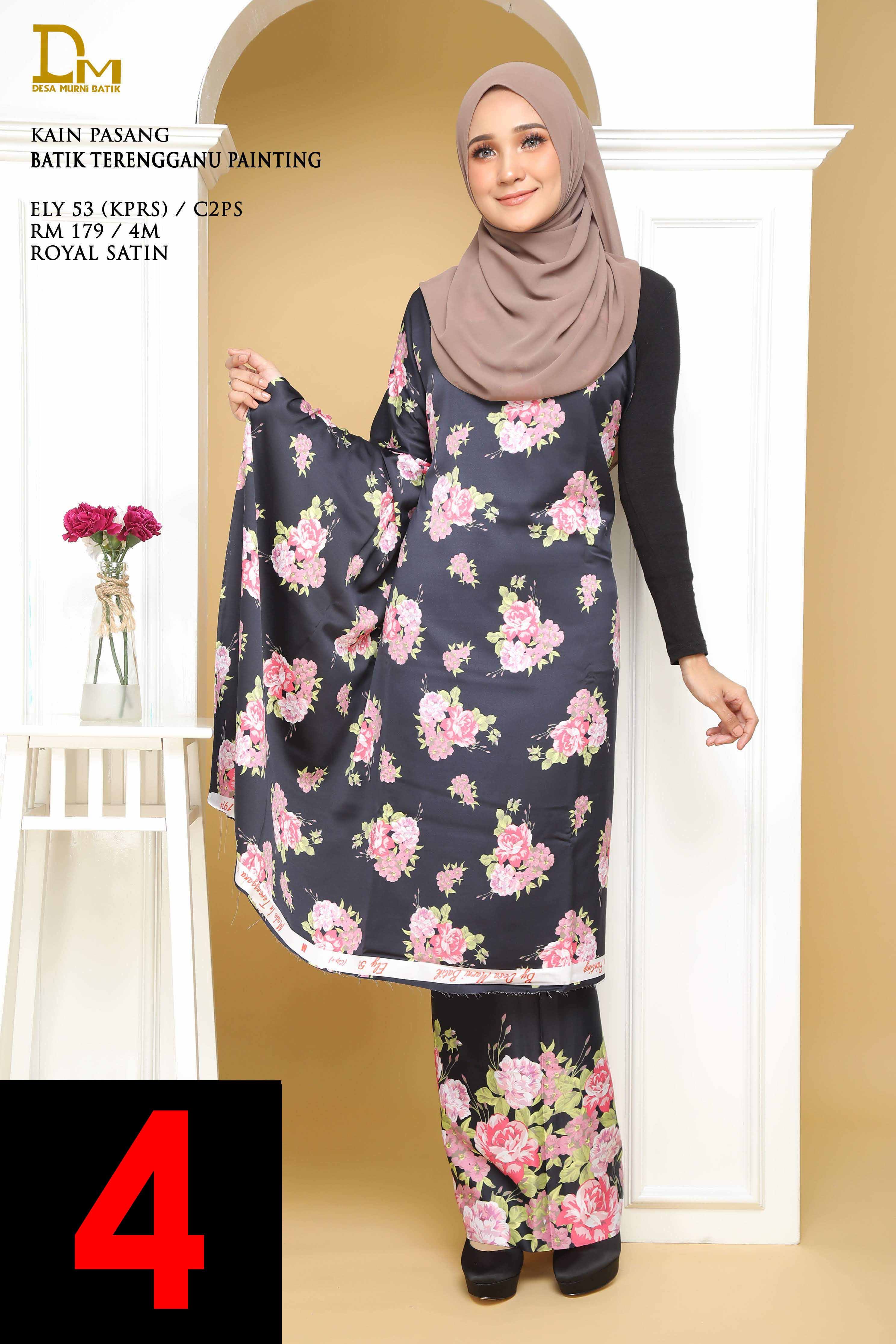 BATIK TERENGGANU PAINTING ROYAL SATIN ELY 53