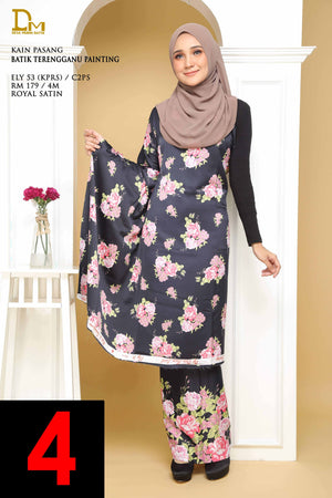 BATIK TERENGGANU PAINTING ROYAL SATIN ELY 53