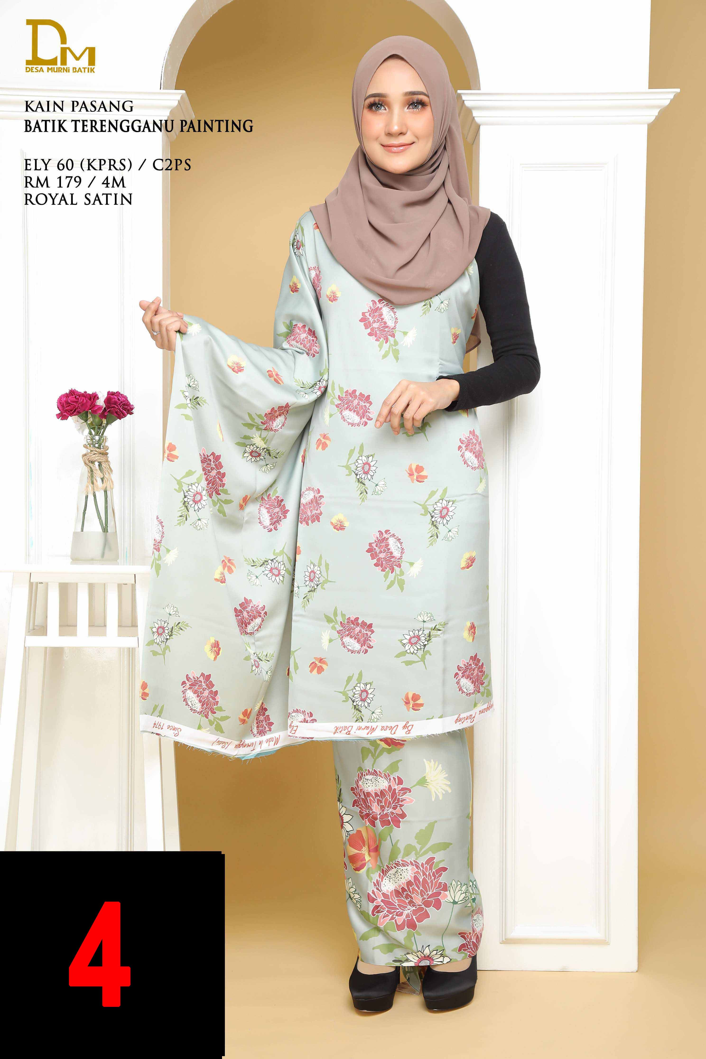 BATIK TERENGGANU PAINTING ROYAL SATIN ELY 60