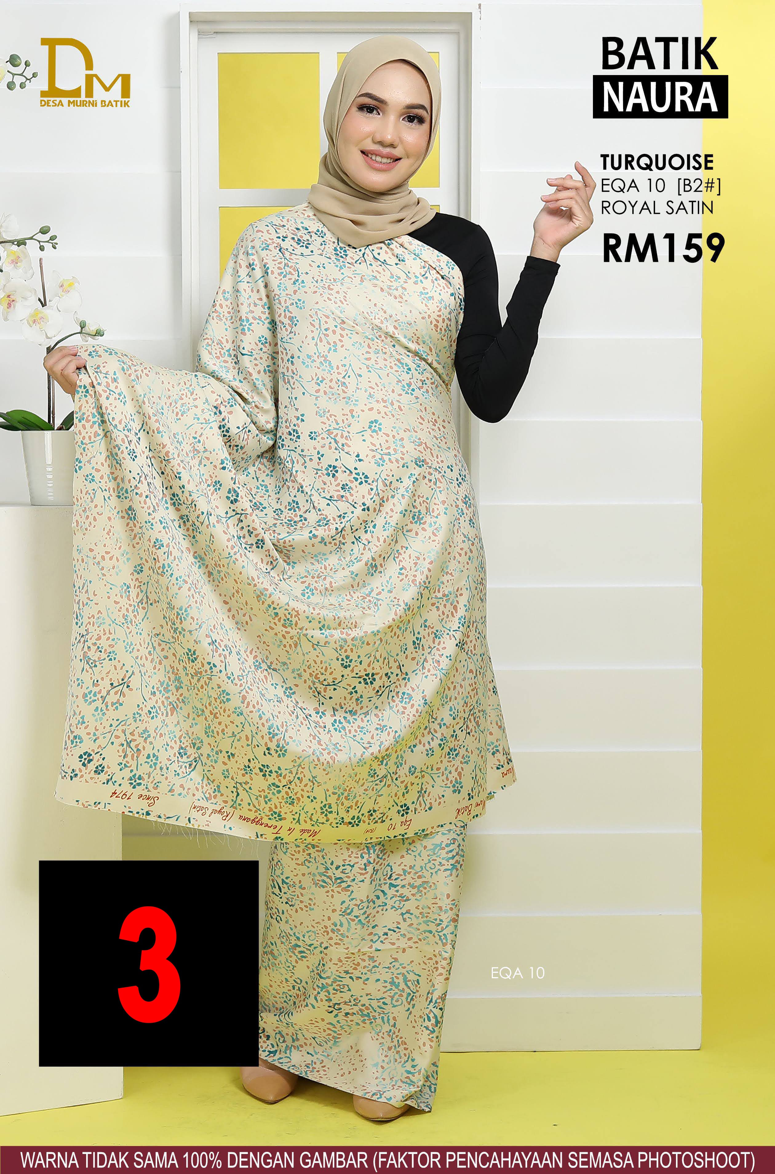 BATIK NAURA ROYAL SATIN EQA 10 TURQUOISE
