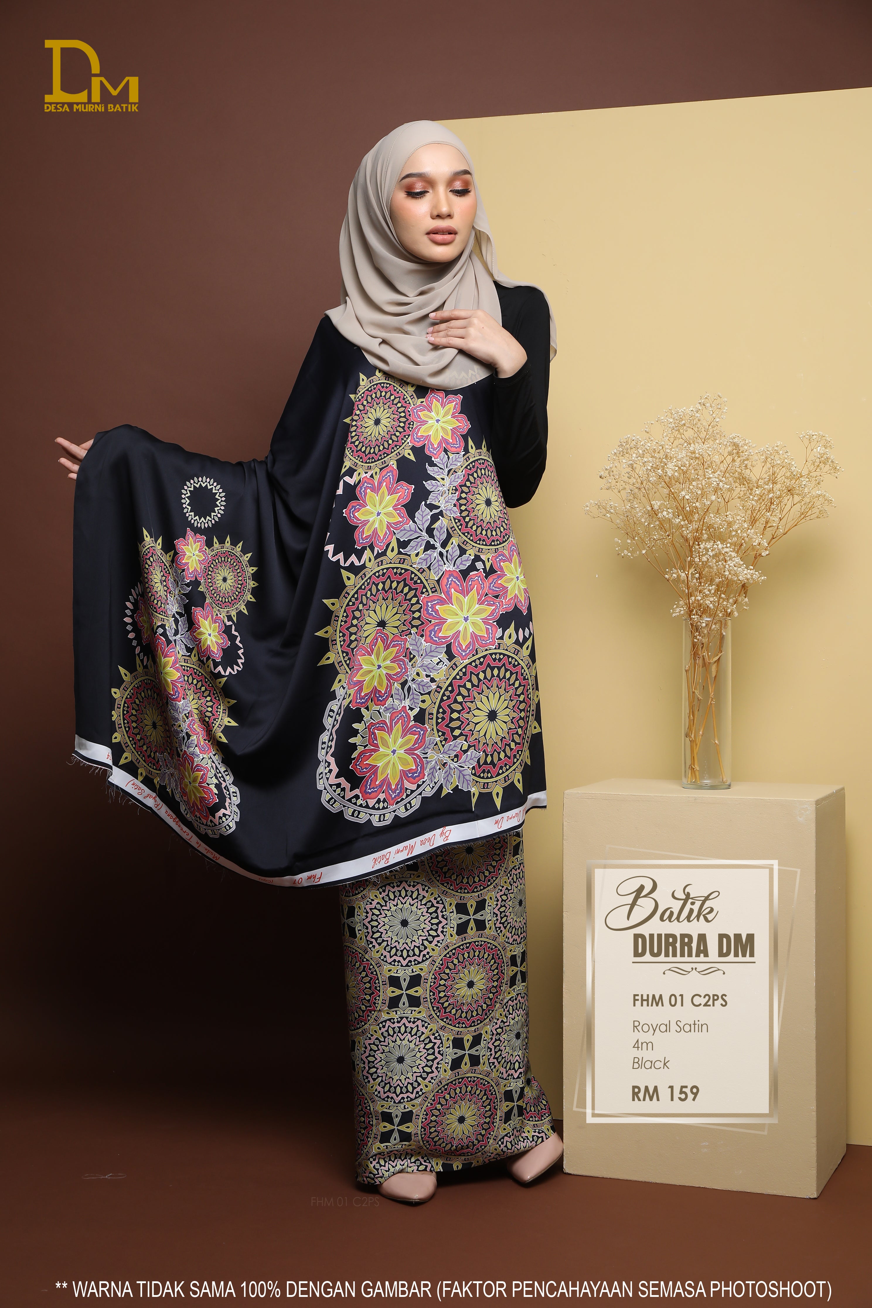 BATIK DURRA FHM 01 ROYAL SATIN BLACK