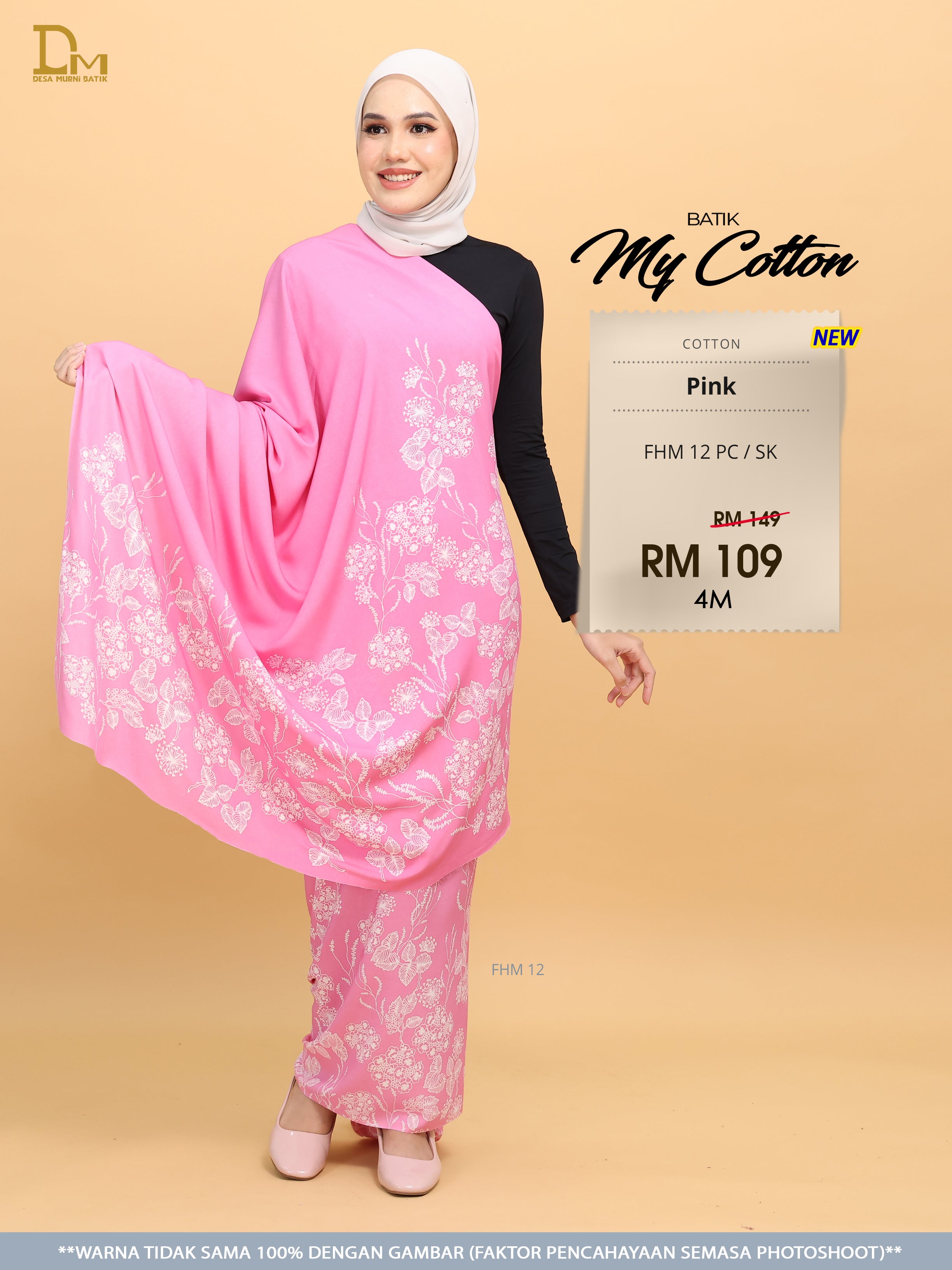 BATIK MY COTTON FHM 12 PC / SK PINK