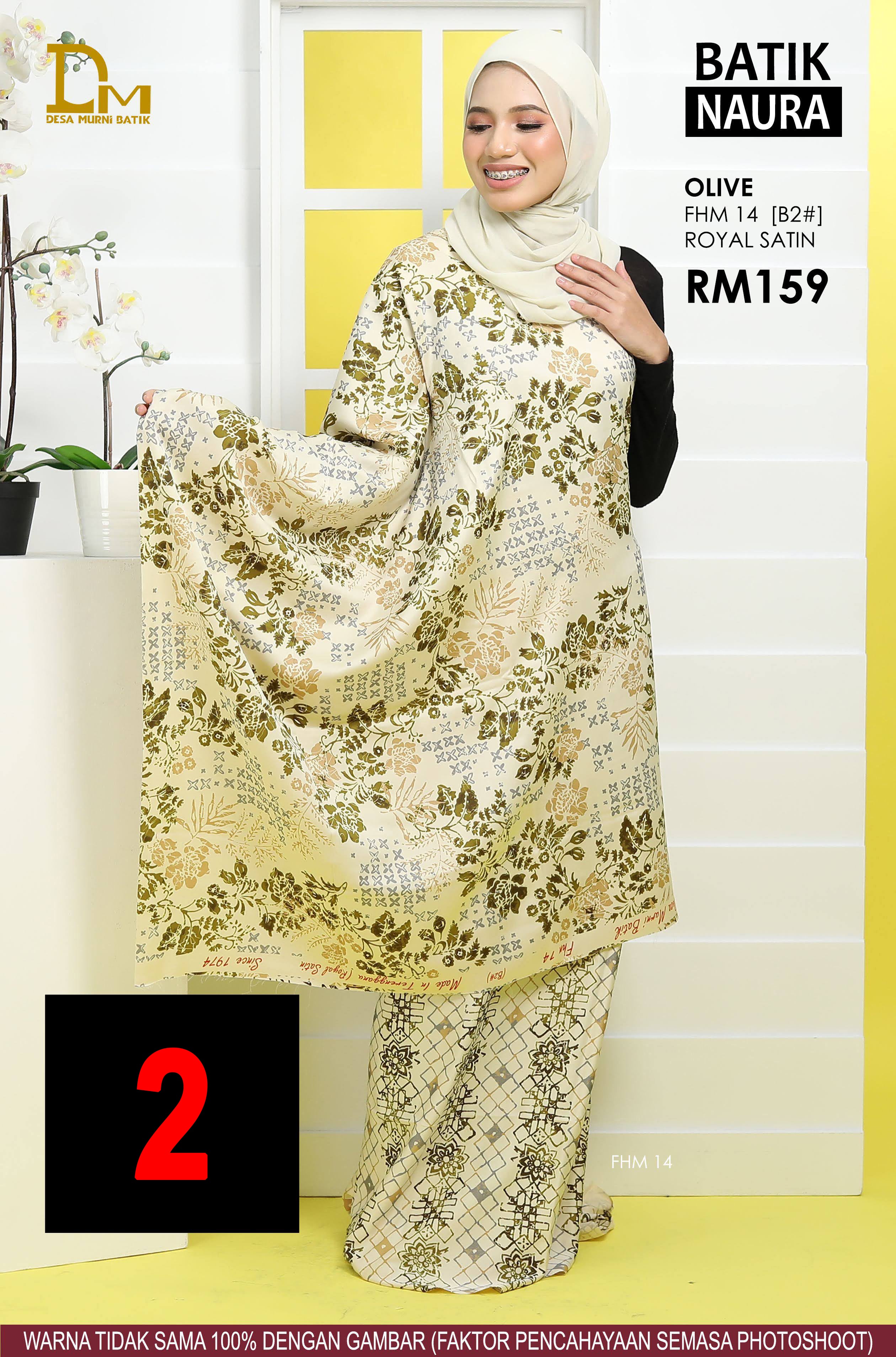 BATIK NAURA ROYAL SATIN FHM 14 OLIVE