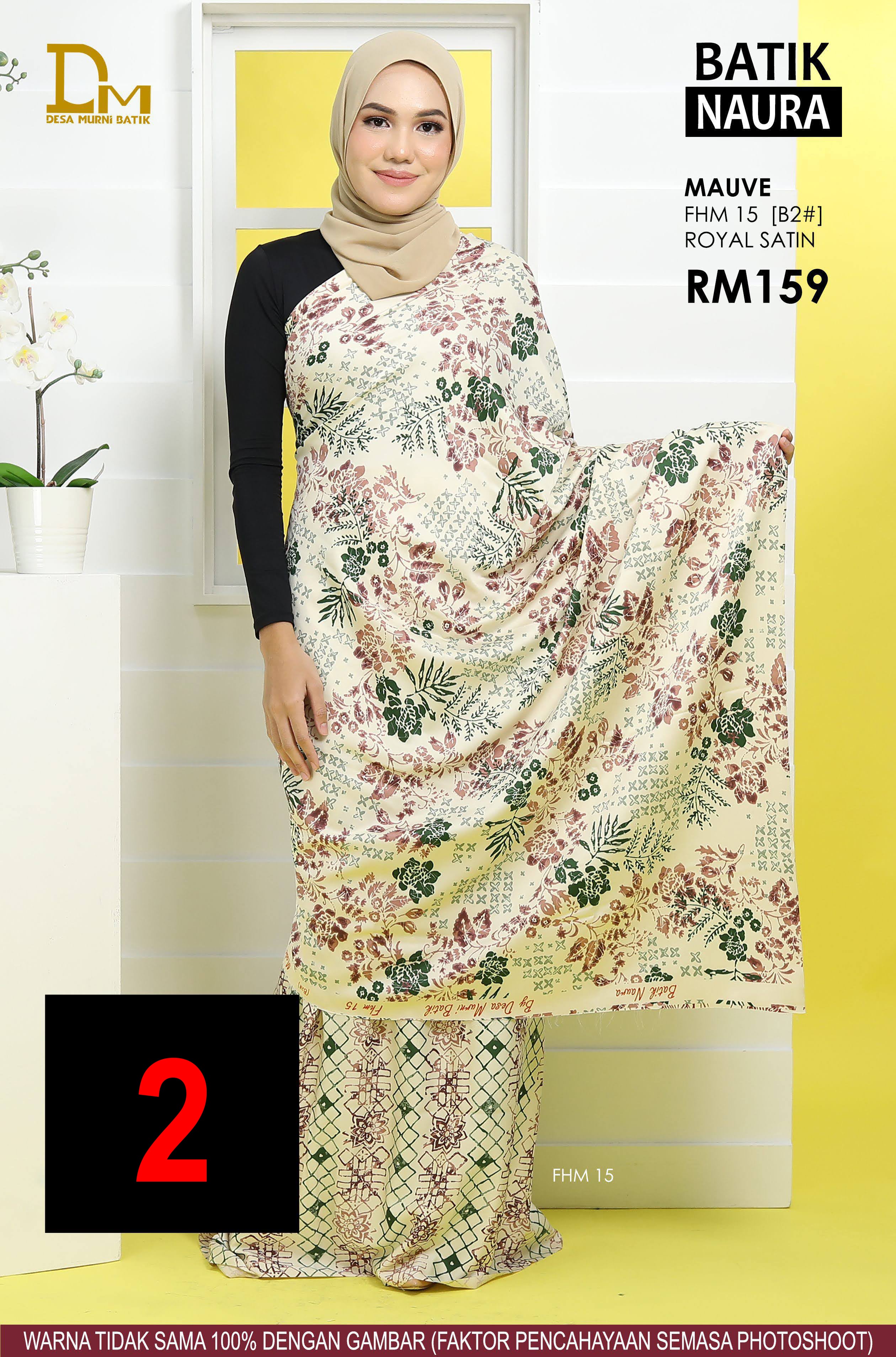 BATIK NAURA ROYAL SATIN FHM 15 MAUVE