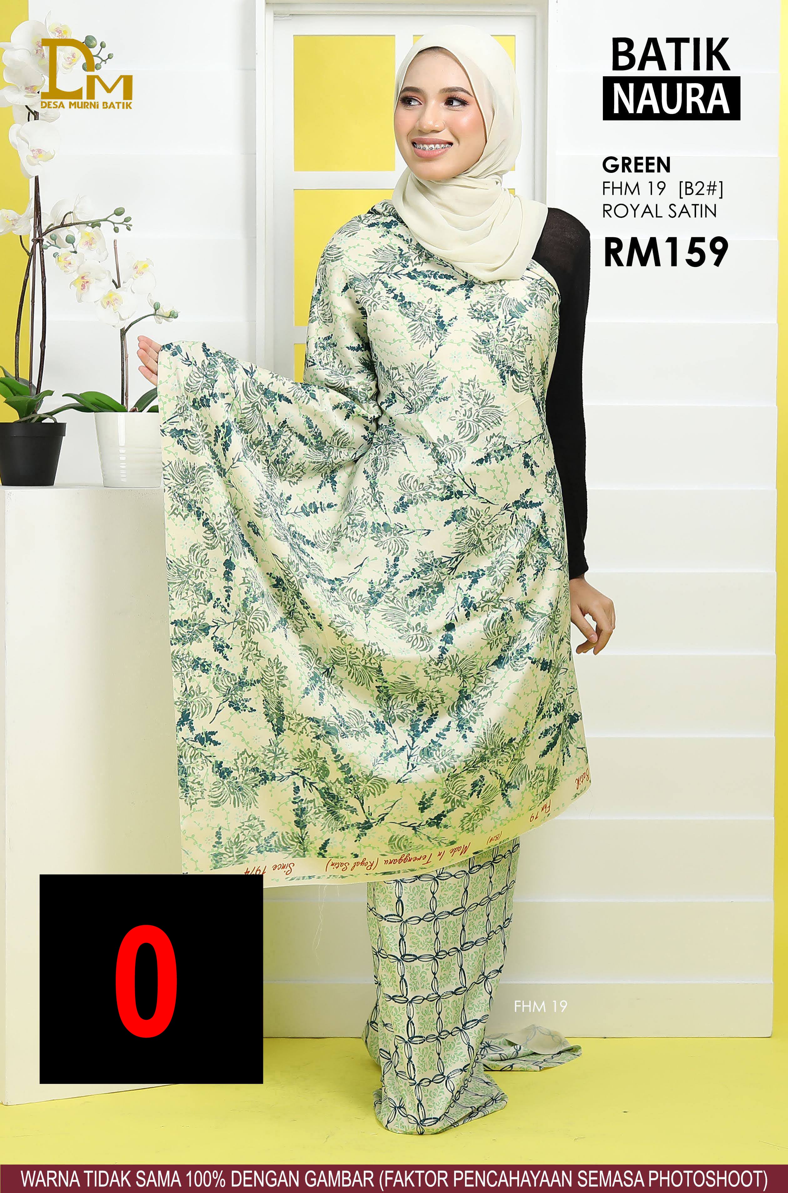 BATIK NAURA ROYAL SATIN FHM 19 GREEN