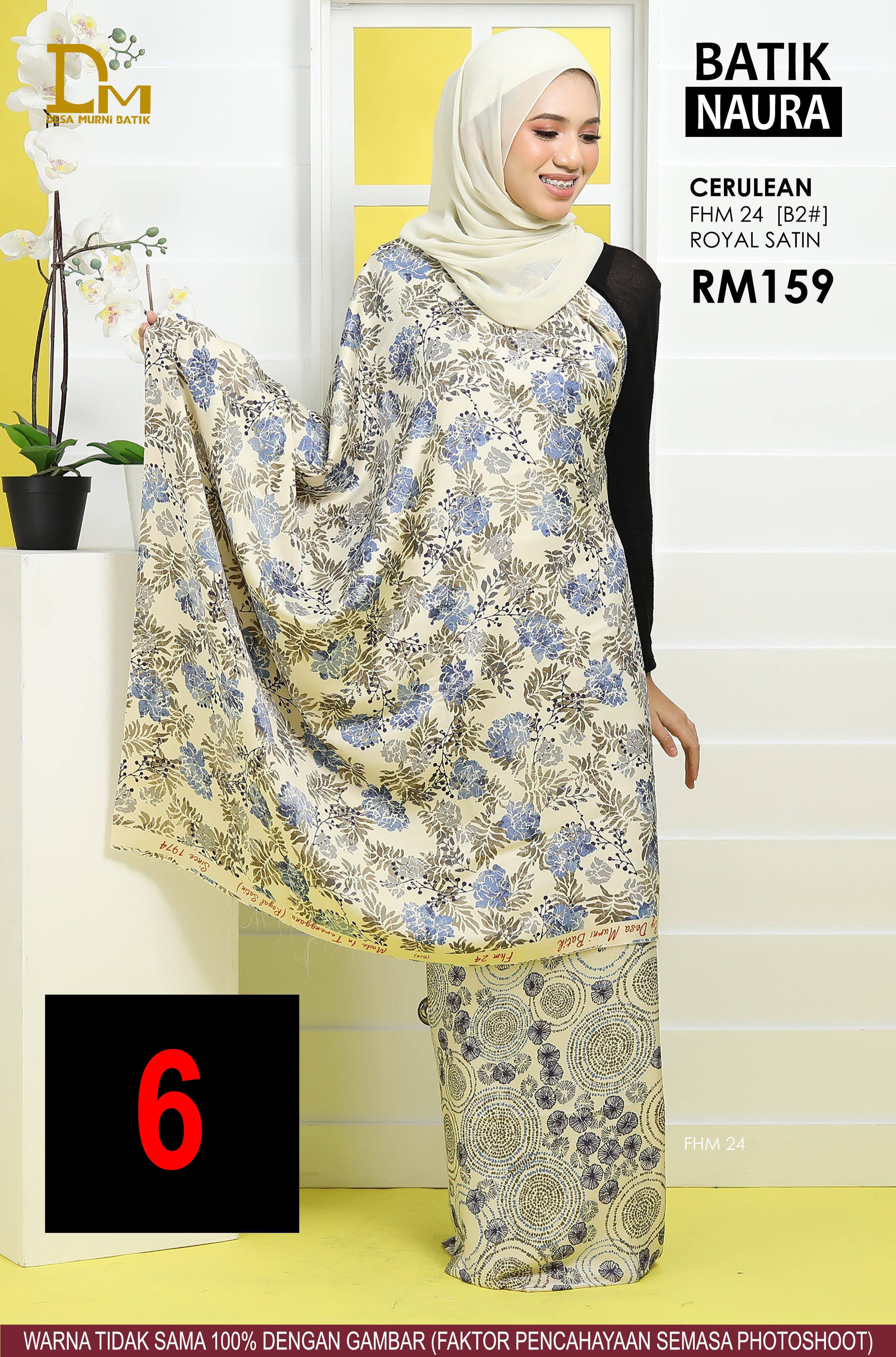 BATIK NAURA ROYAL SATIN FHM 24 CERULEAN