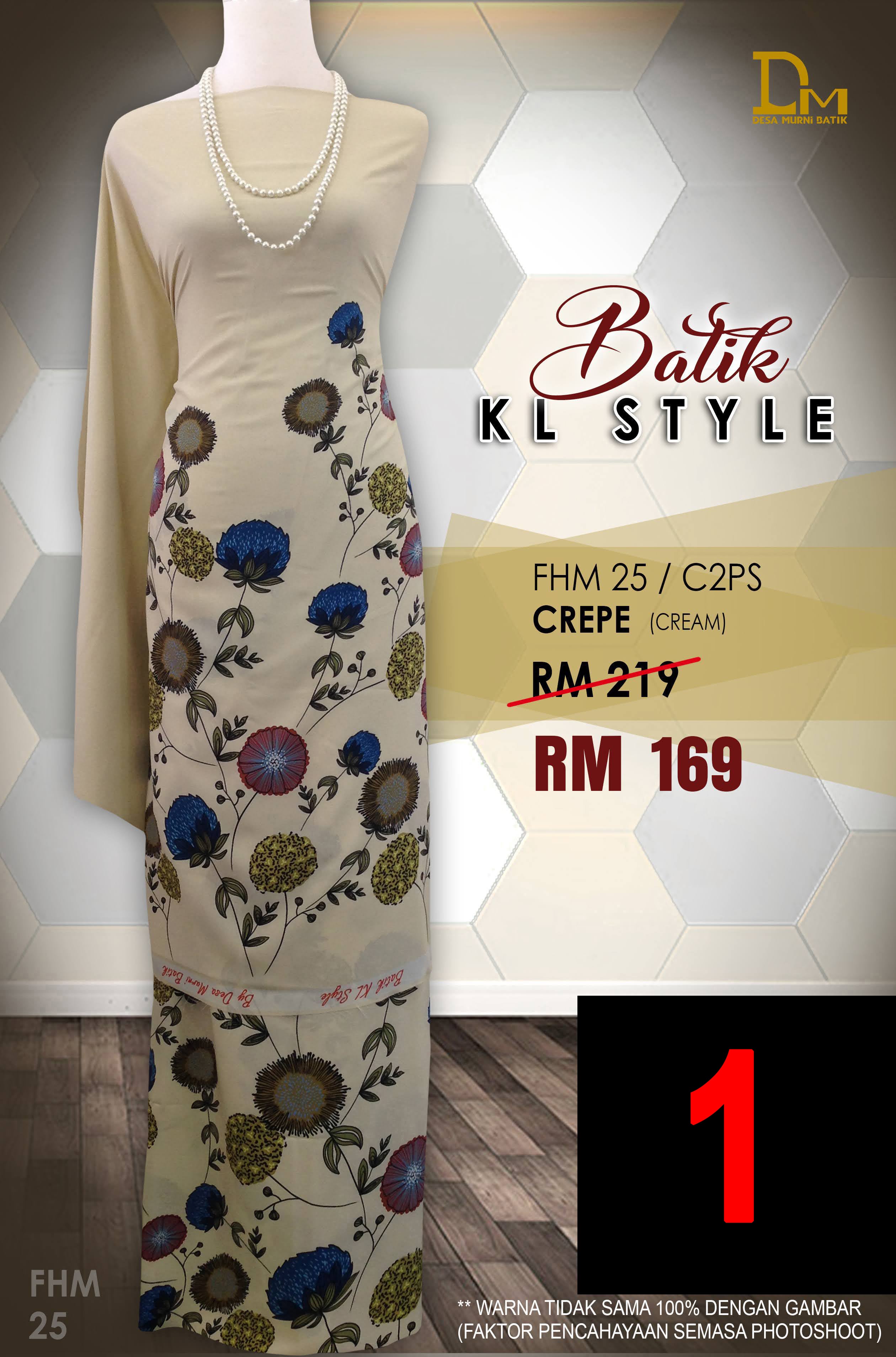 BATIK KL STYLE CREPE FHM 25 CREAM