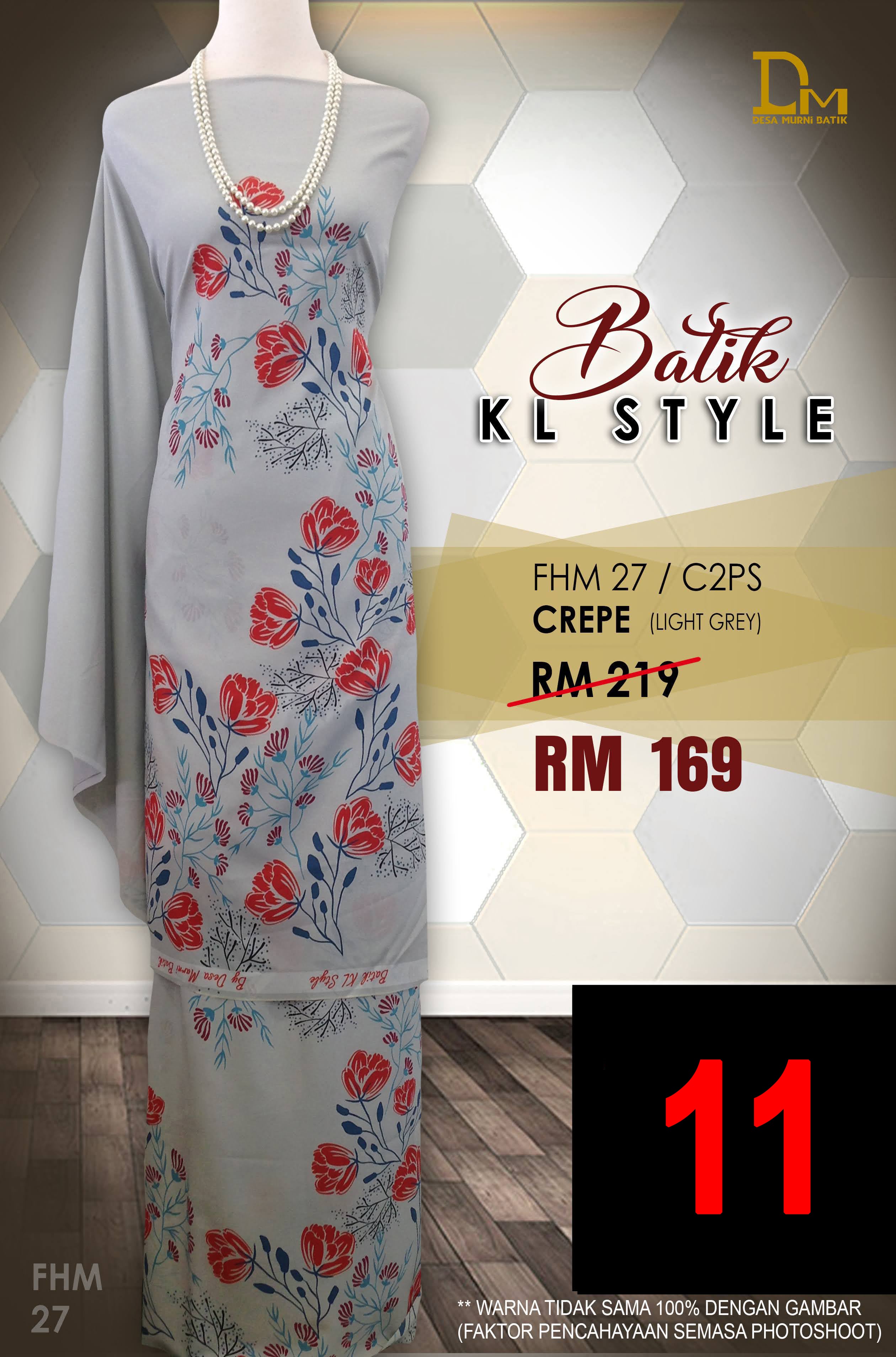 BATIK KL STYLE CREPE FHM 27 LIGHT GREY