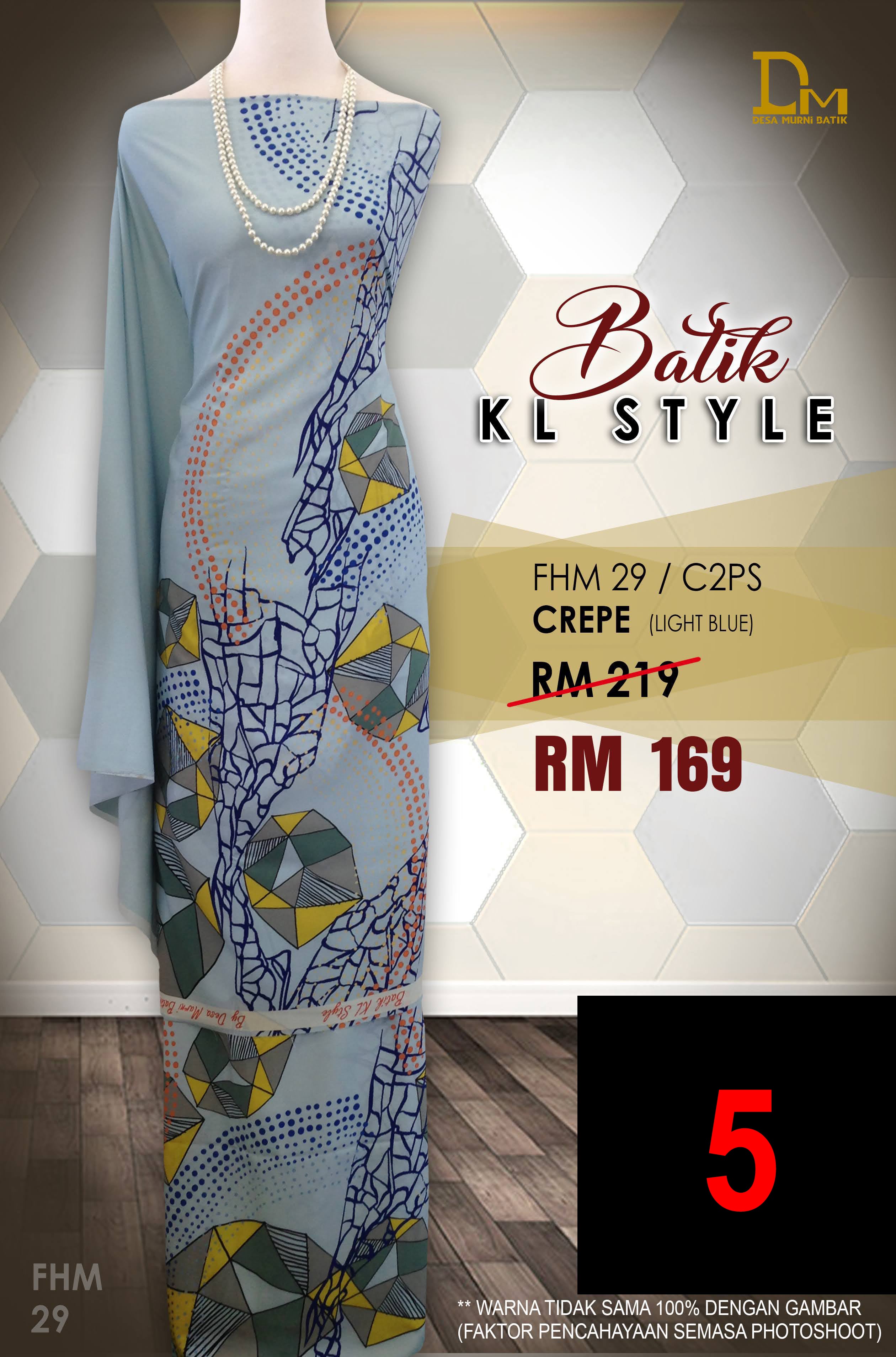 BATIK KL STYLE CREPE FHM 29 LIGHT BLUE