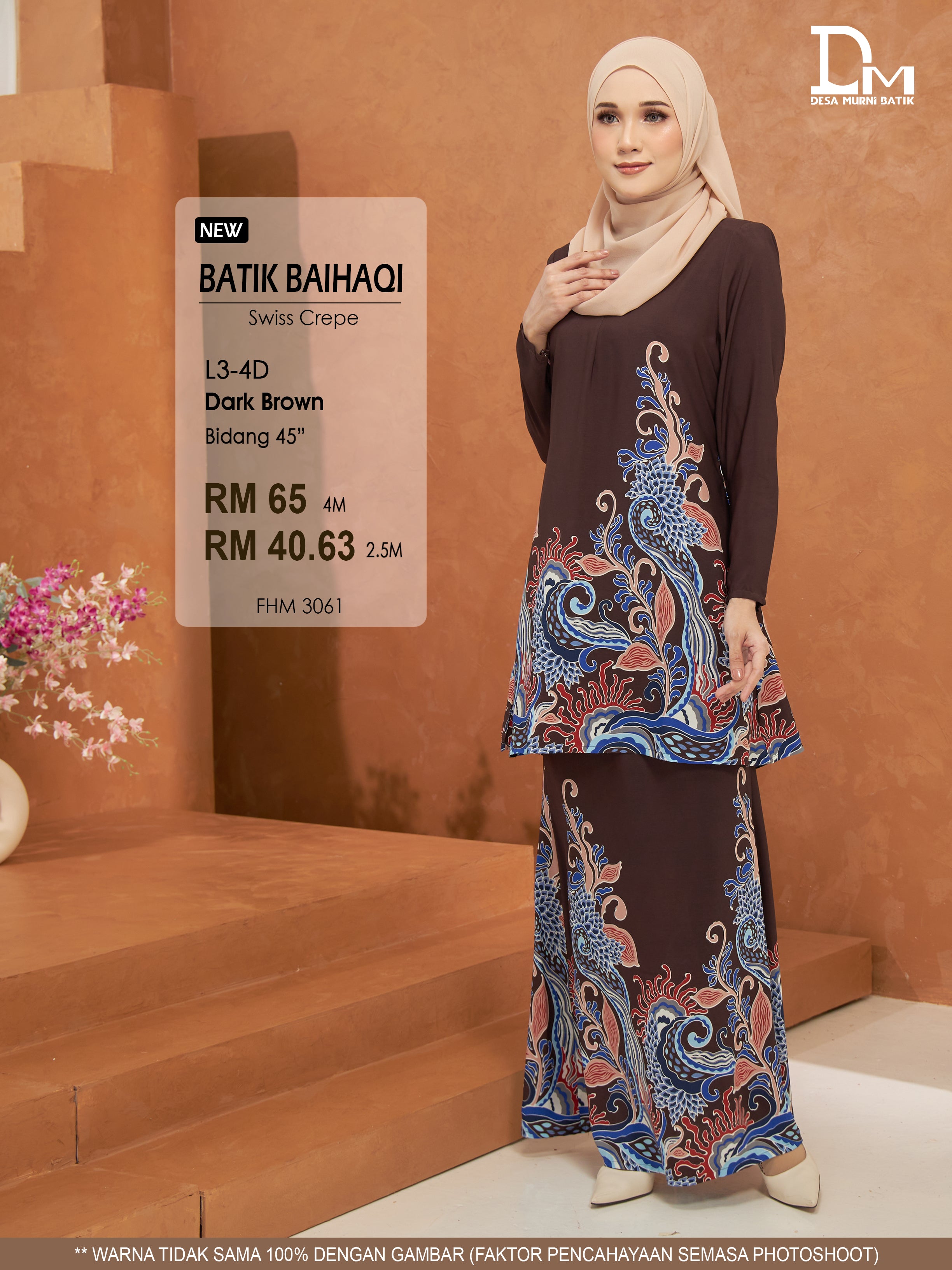 BAIHAQI L 3-4 DARK BROWN
