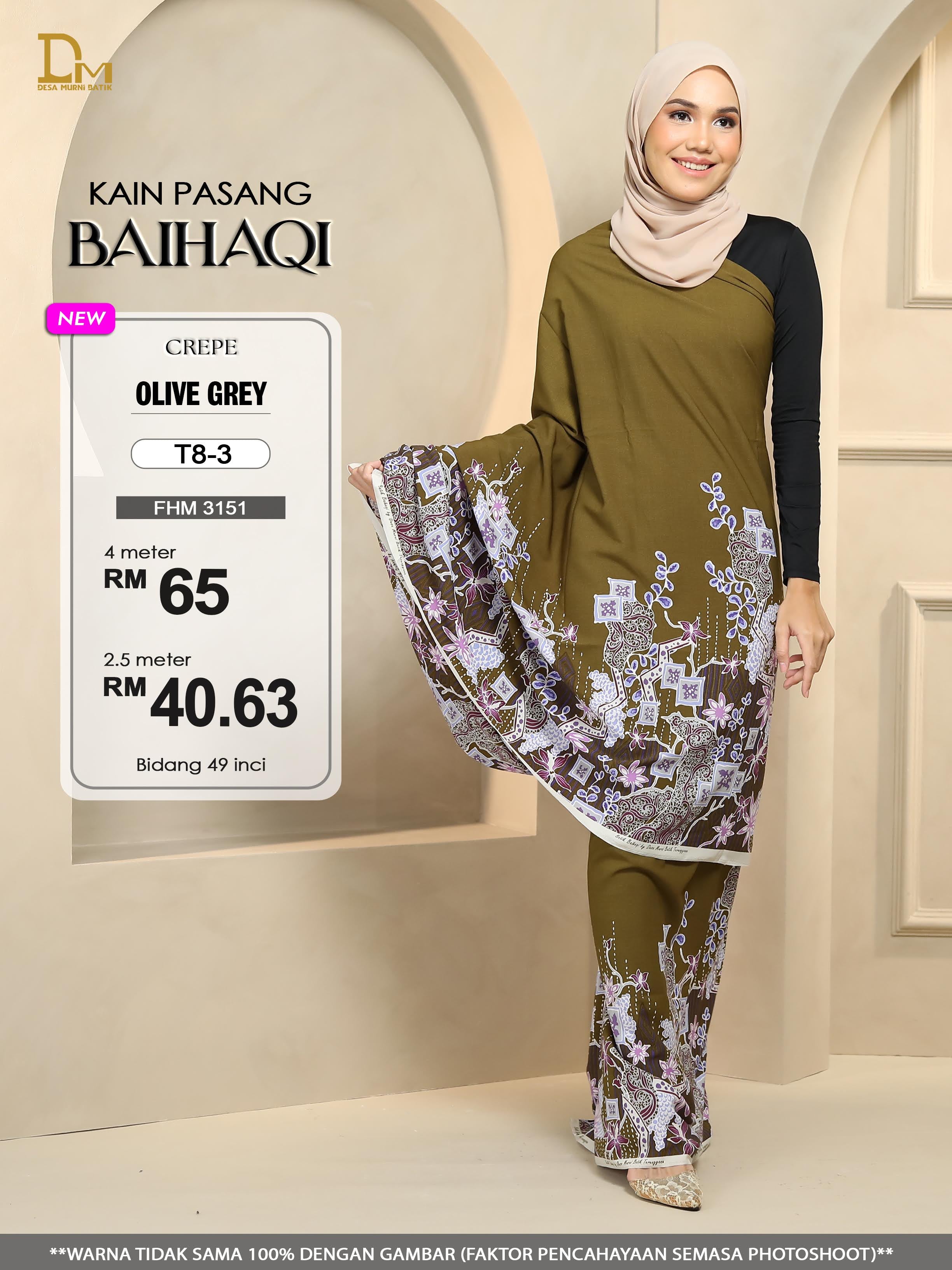 BAIHAQI T 8-3 OLIVE GREY