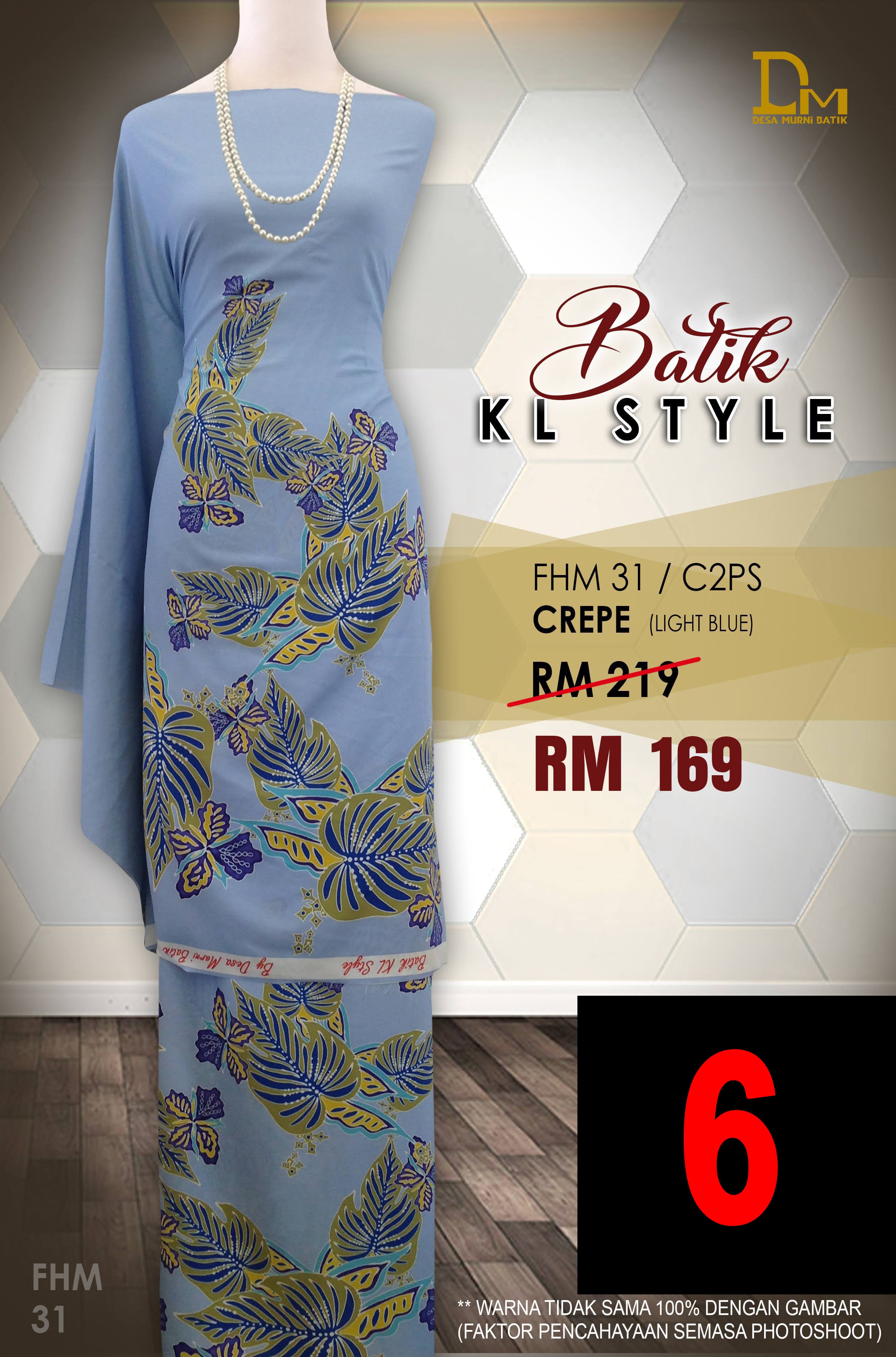 BATIK KL STYLE CREPE FHM 31 LIGHT BLUE