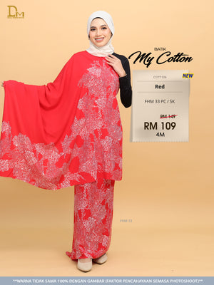 BATIK MY COTTON FHM 33 PC / SK RED