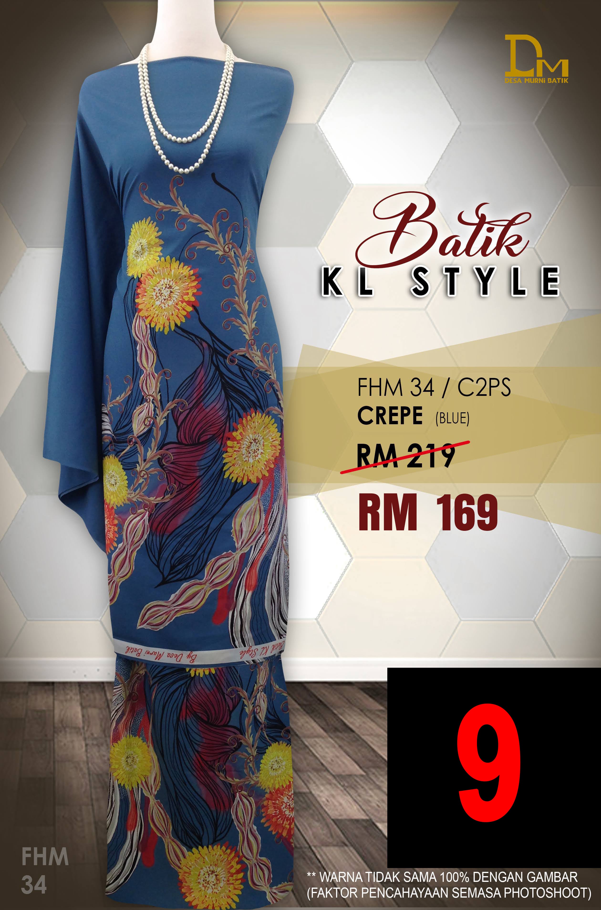 BATIK KL STYLE CREPE FHM 34 BLUE
