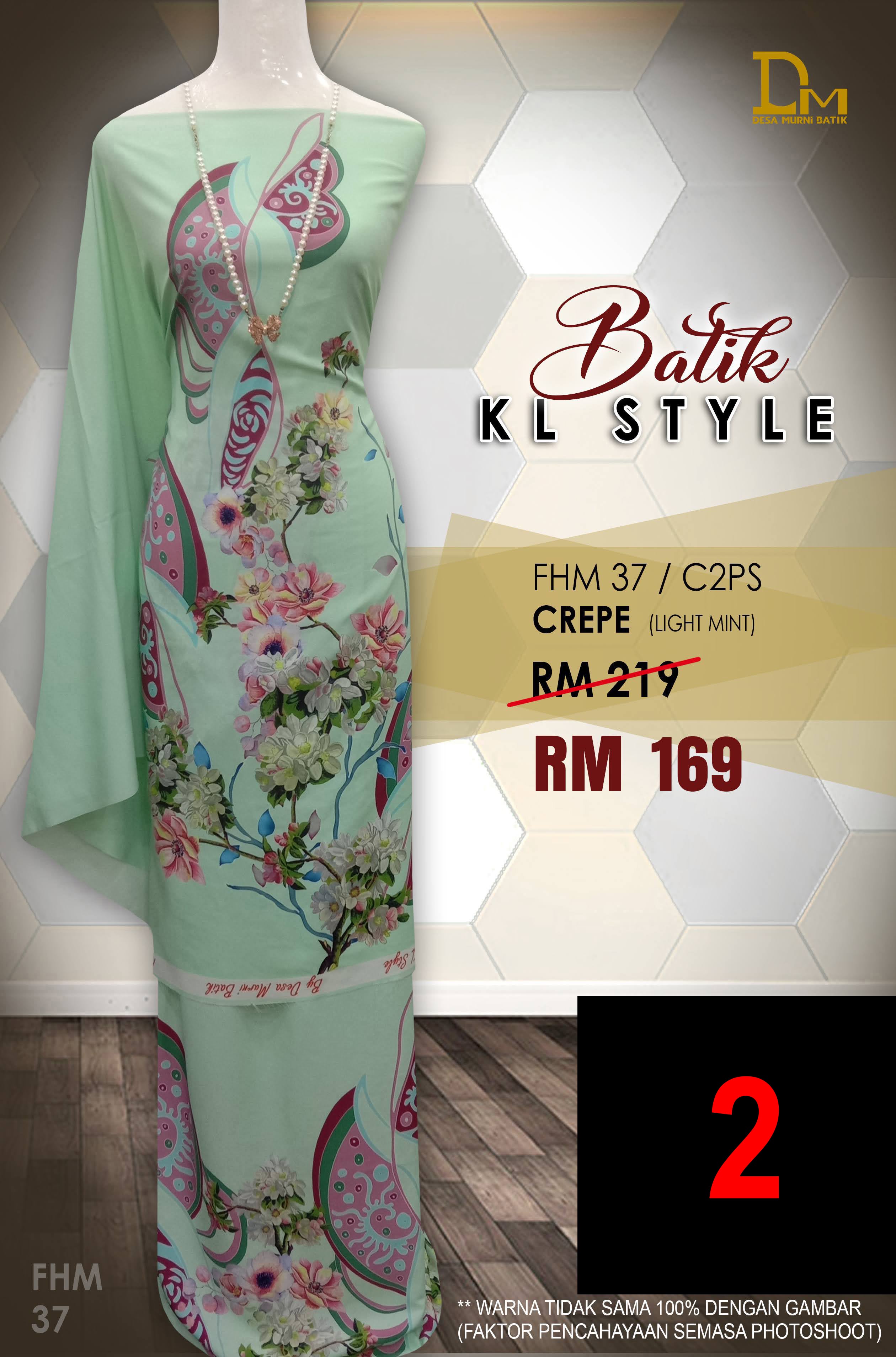 BATIK KL STYLE CREPE FHM 37 LIGHT MINT
