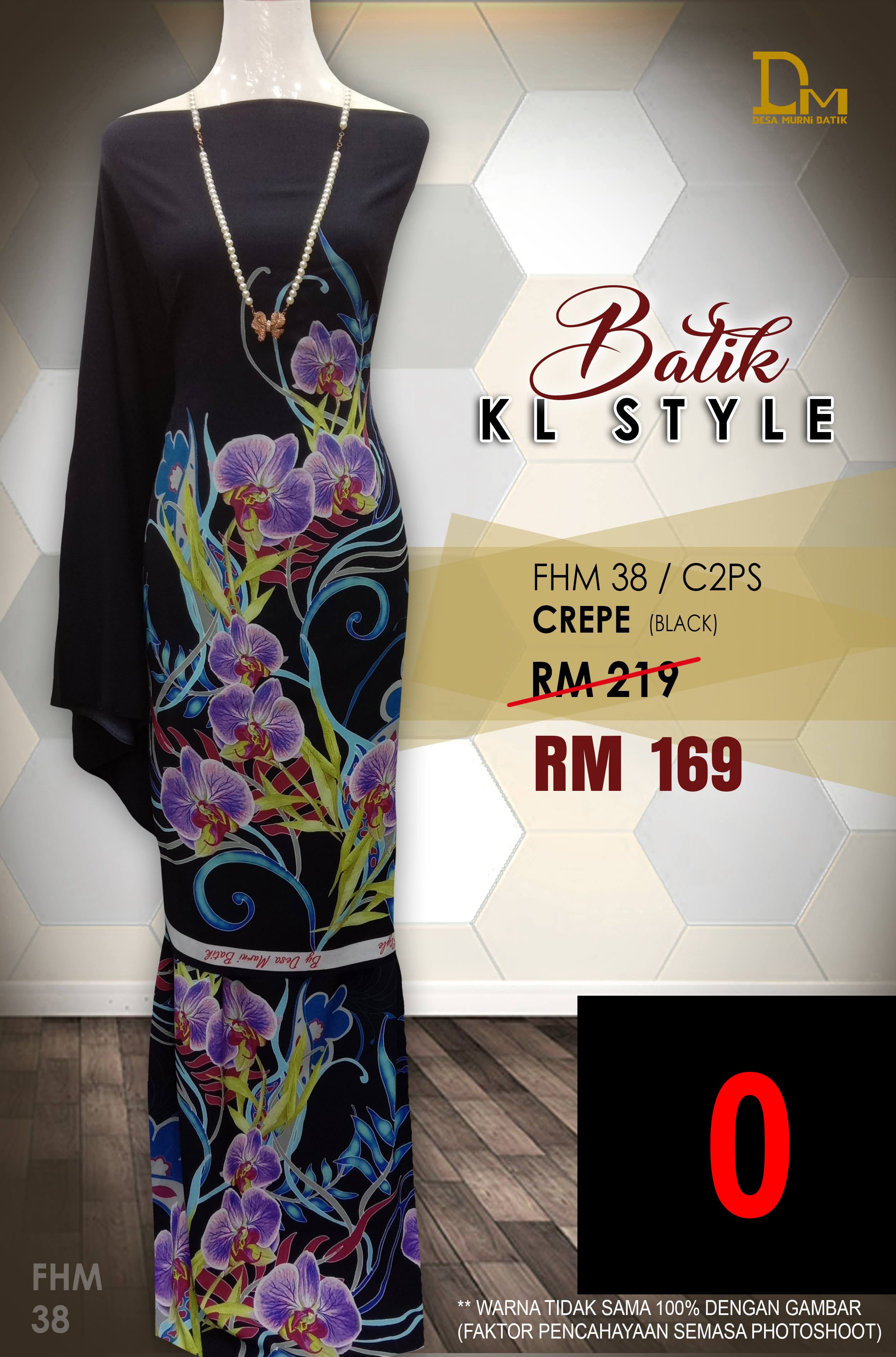 BATIK KL STYLE CREPE FHM 38 BLACK