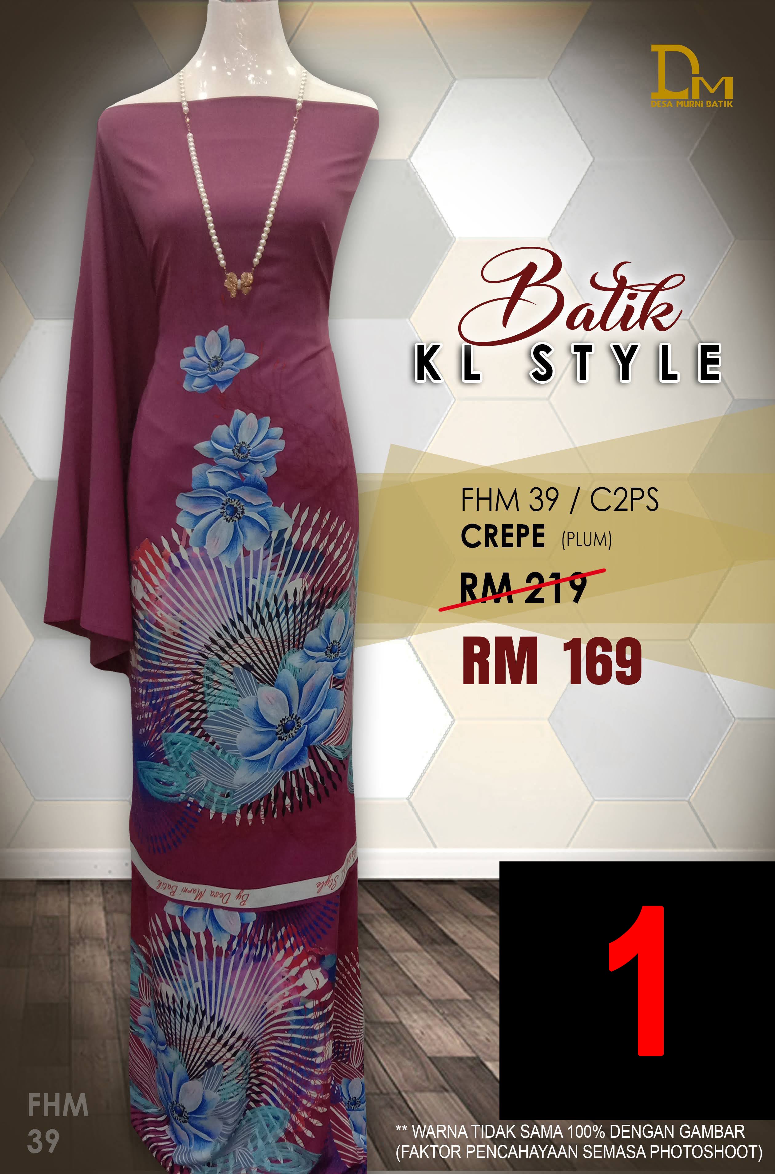 BATIK KL STYLE CREPE FHM 39 PLUM