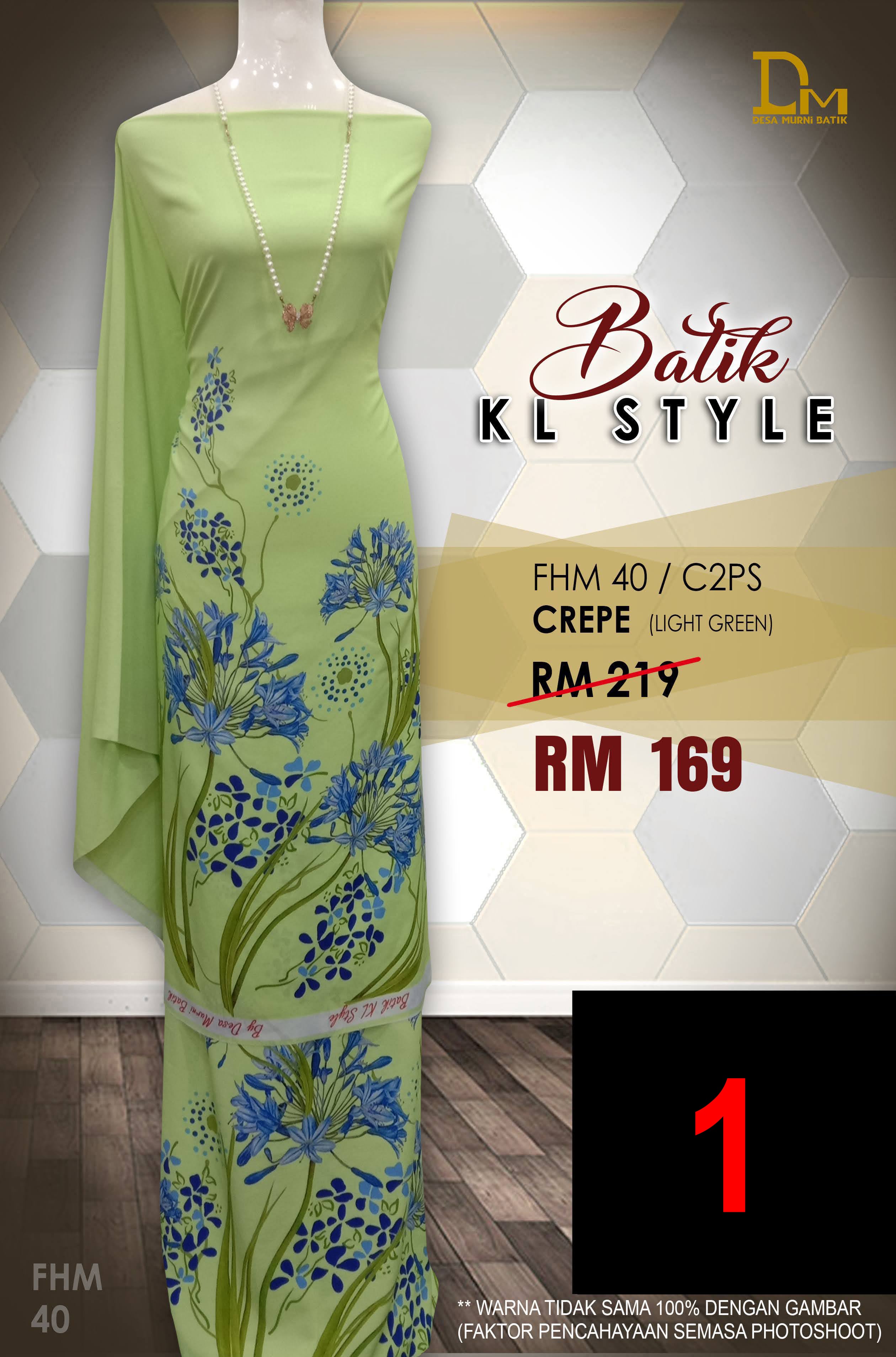 BATIK KL STYLE CREPE FHM 40 LIGHT GREEN