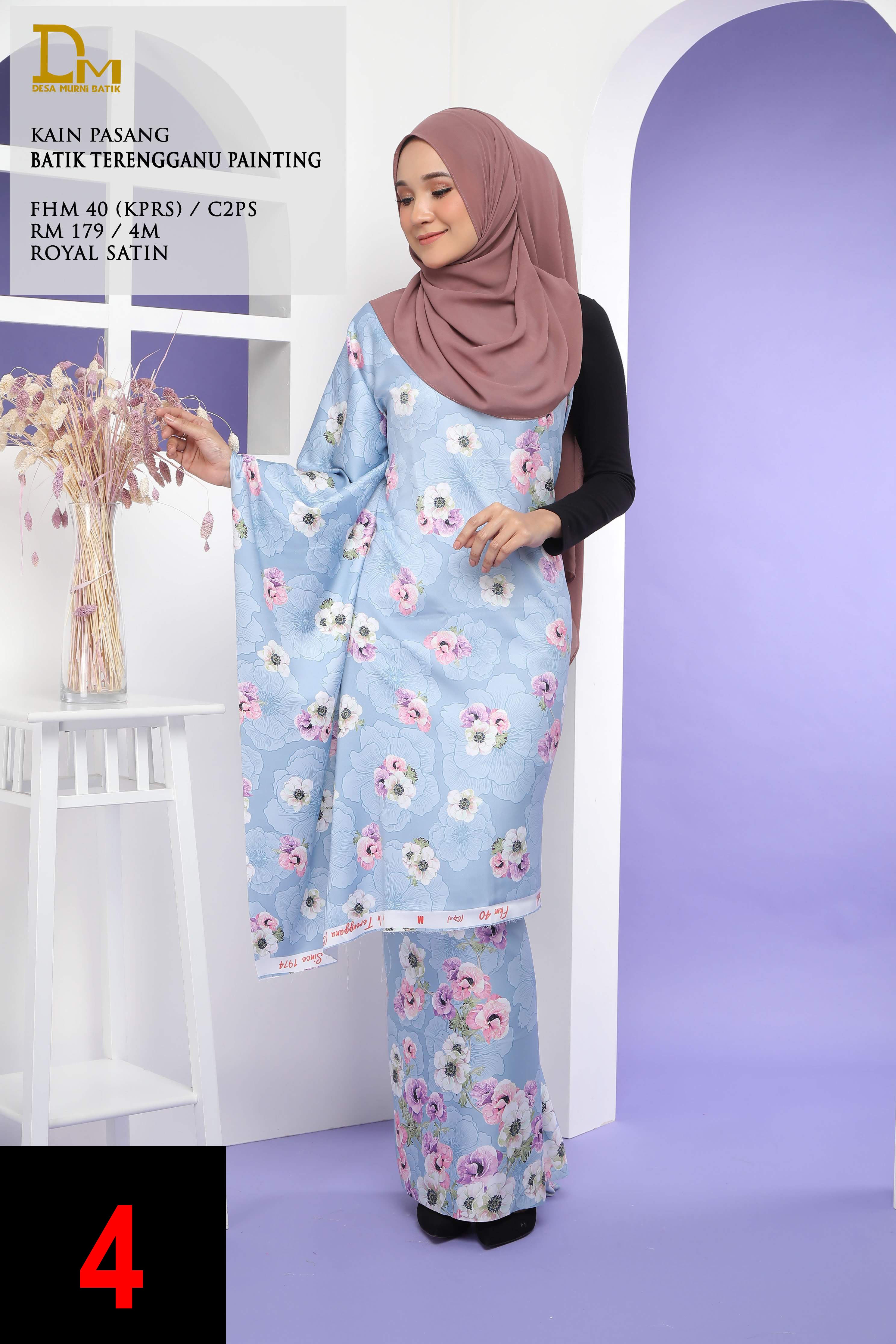 BATIK TERENGGANU PAINTING ROYAL SATIN FHM 40