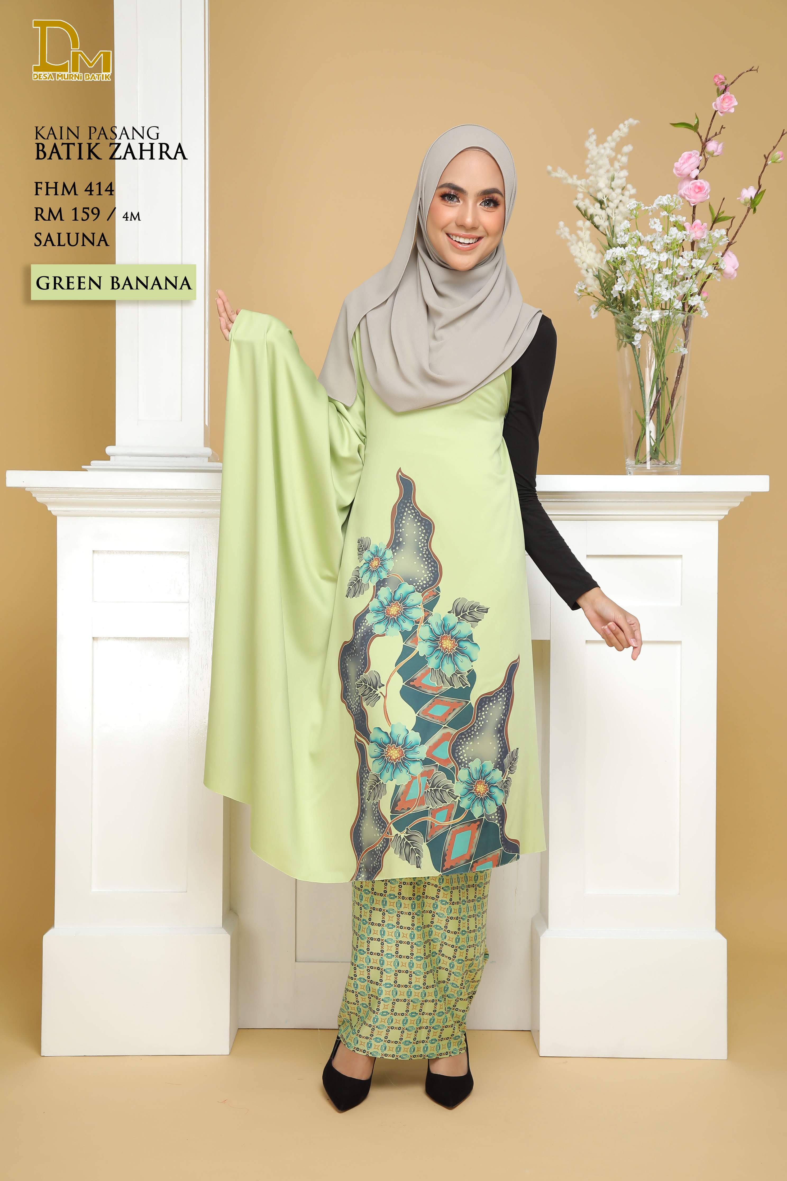 BATIK ZAHRA FHM 414 SALUNA GREEN BANANA