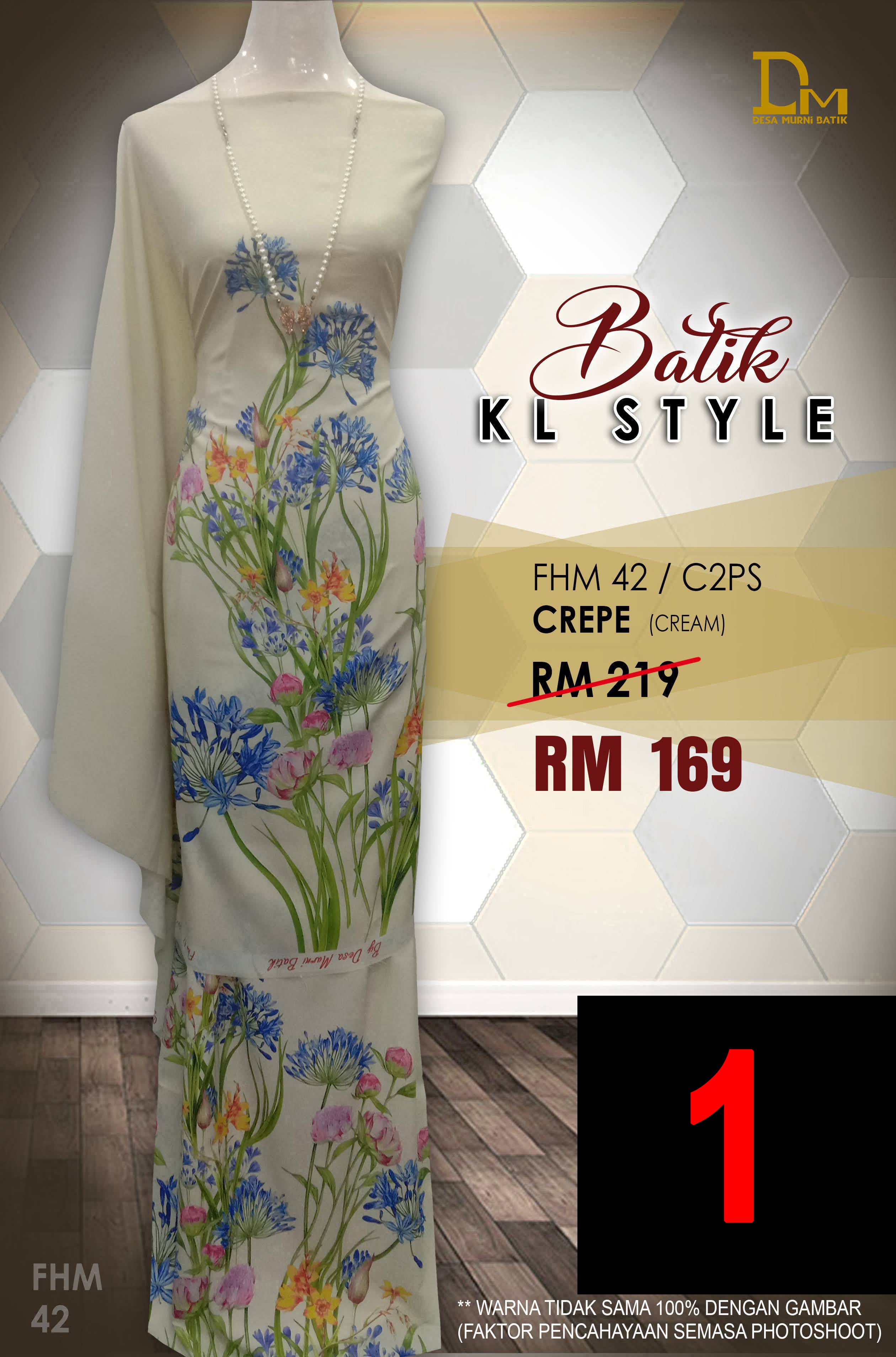 BATIK KL STYLE CREPE FHM 42 CREAM