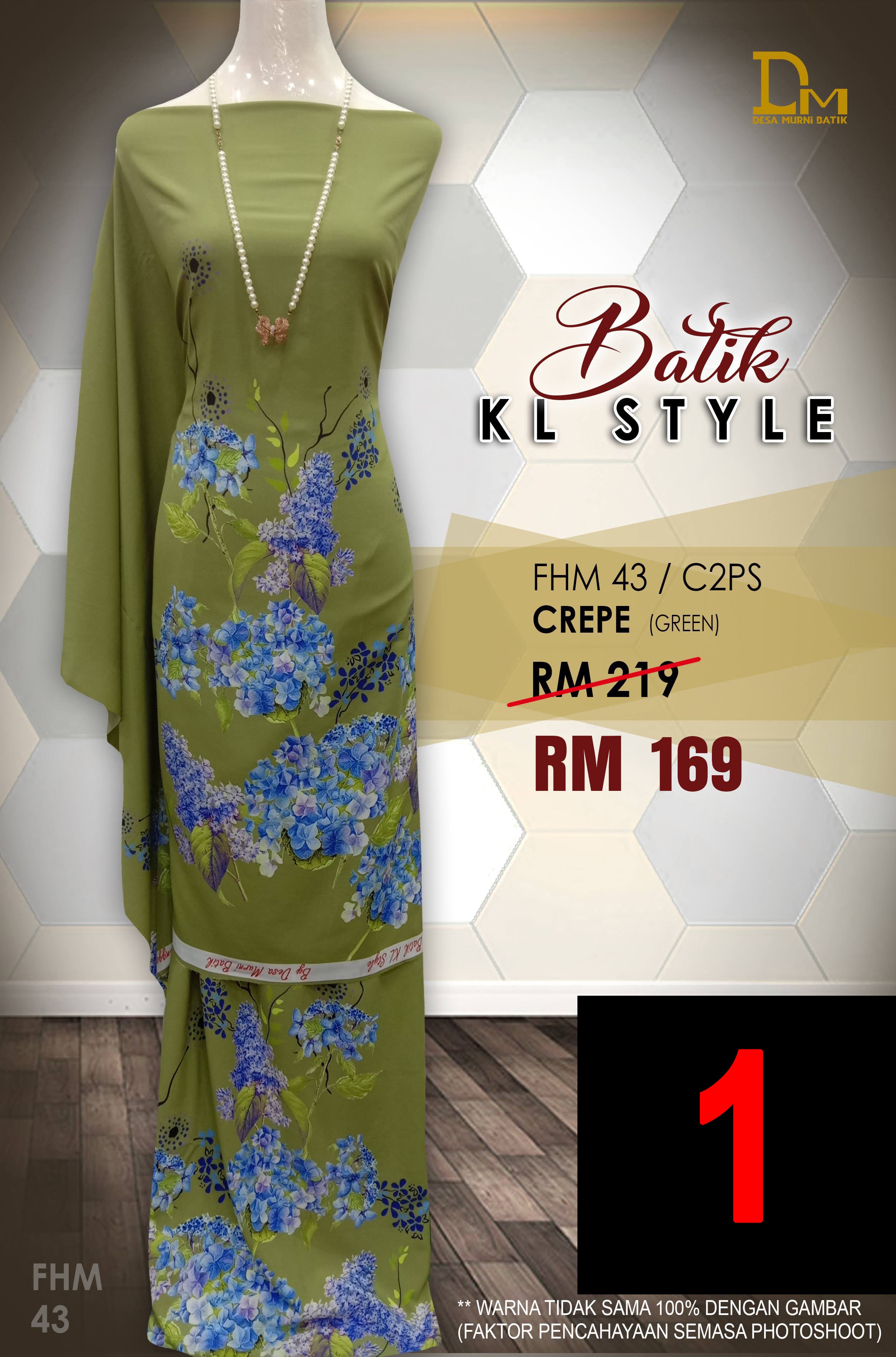 BATIK KL STYLE CREPE FHM 43 GREEN