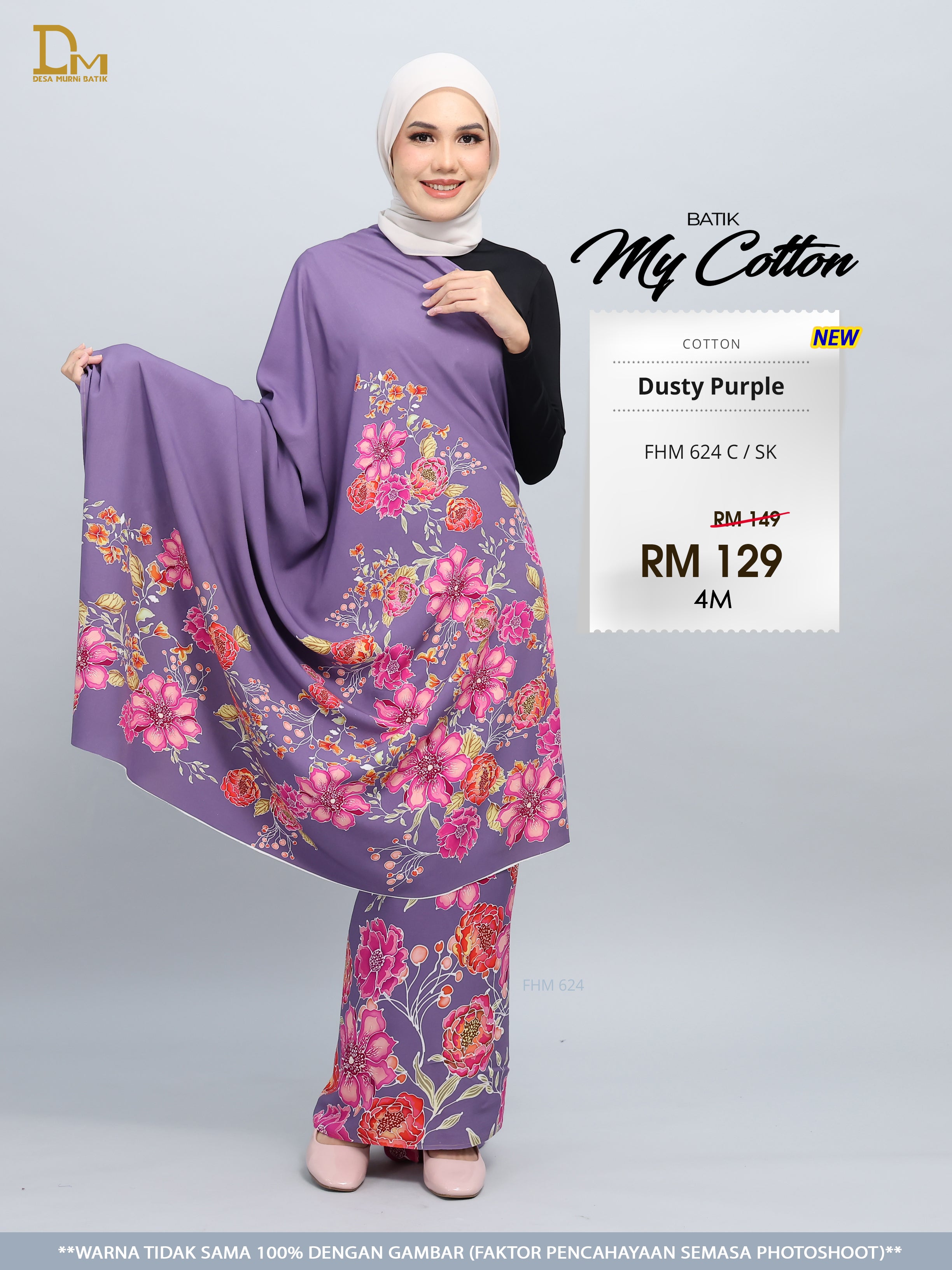 BATIK MY COTTON FHM 624 C / SK DUSTY PURPLE