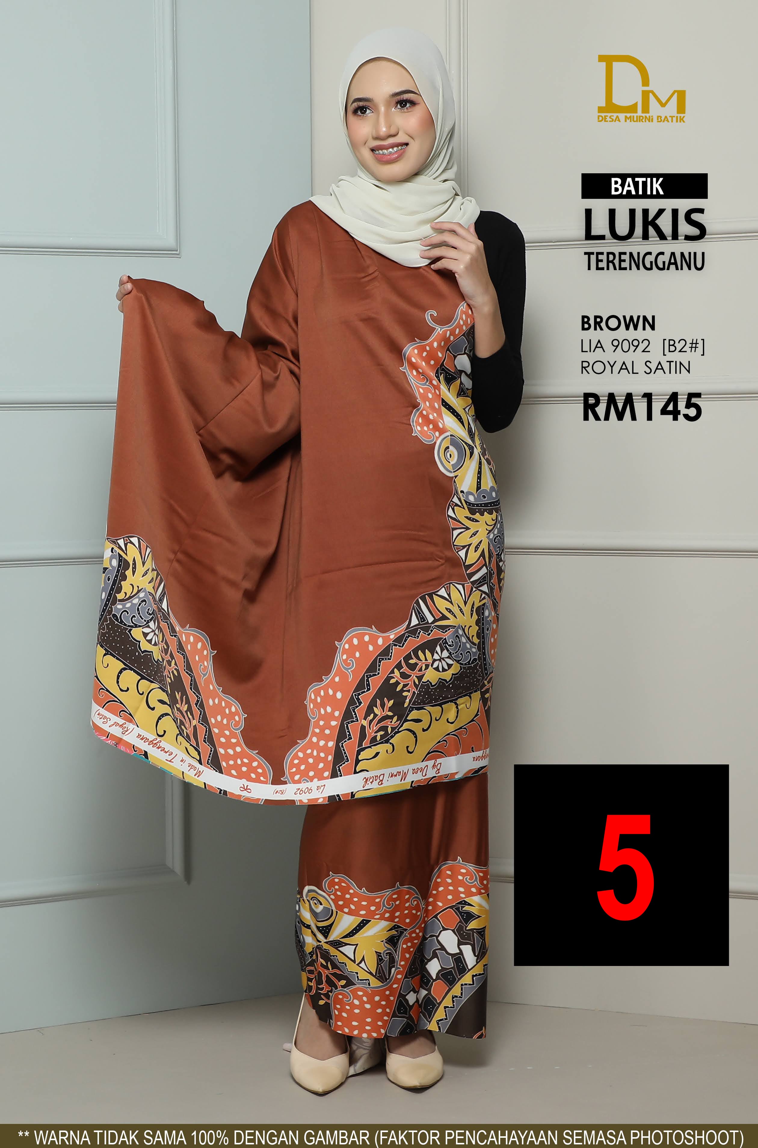 BATIK LUKIS TERENGGANU ROYAL SATIN LIA 9092 BROWN
