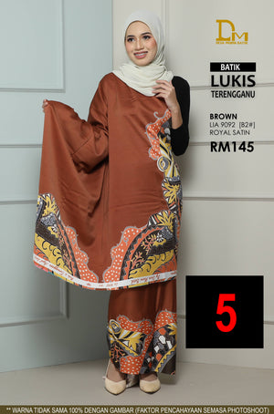 BATIK LUKIS TERENGGANU ROYAL SATIN LIA 9092 BROWN