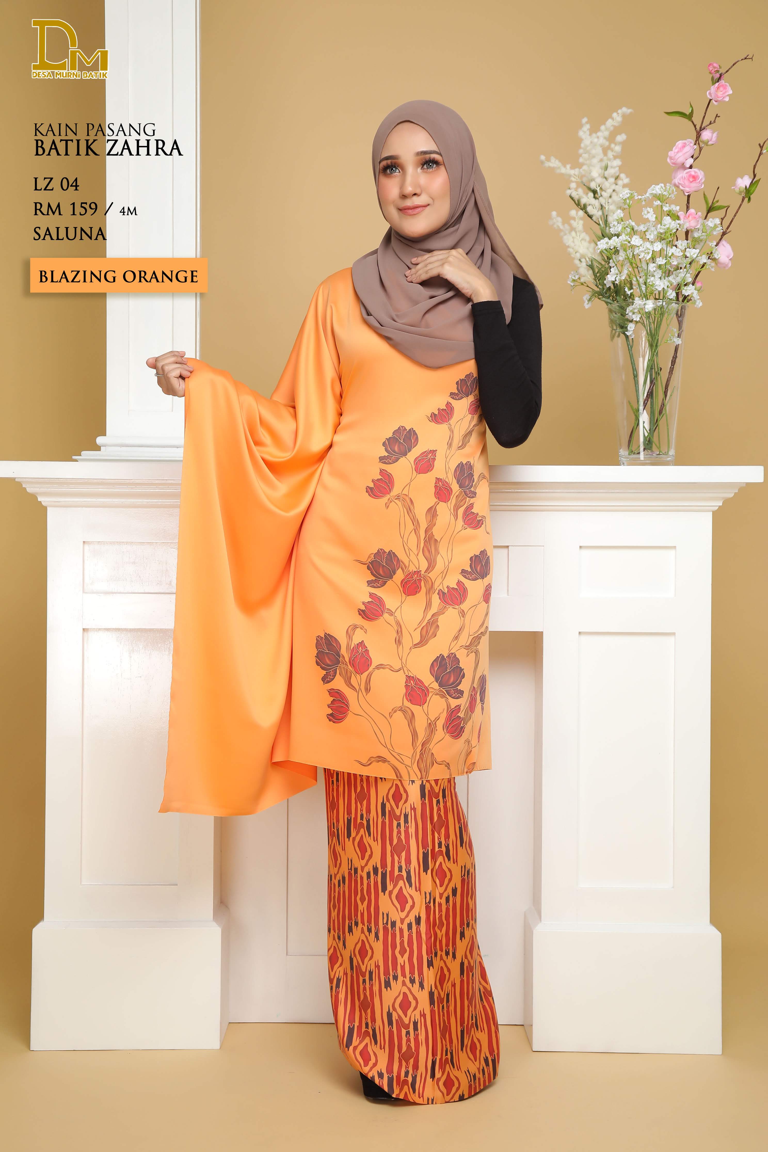 BATIK ZAHRA LZ 04 SALUNA BLAZING ORANGE