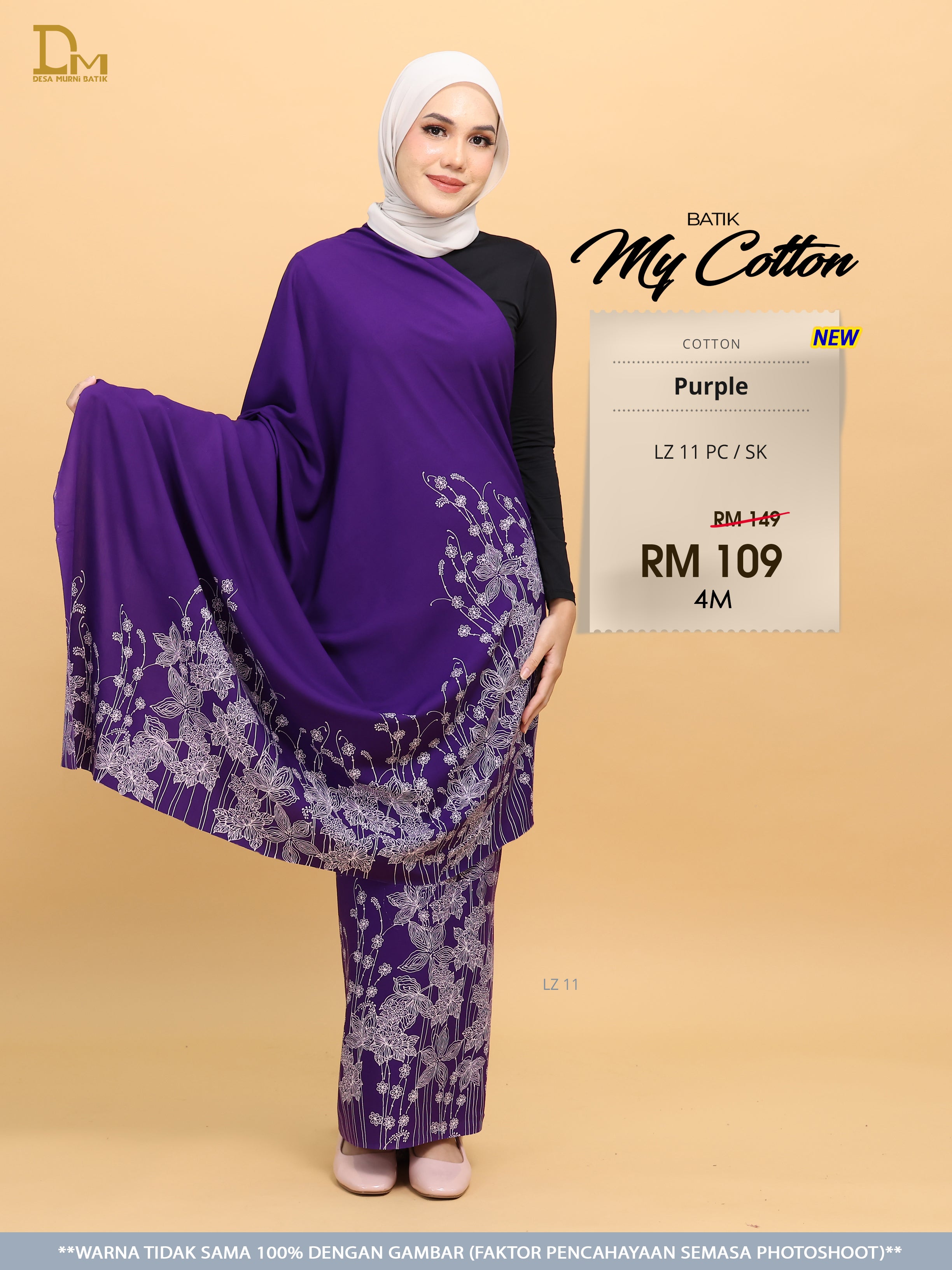 BATIK MY COTTON LZ 11 PC / SK PURPLE
