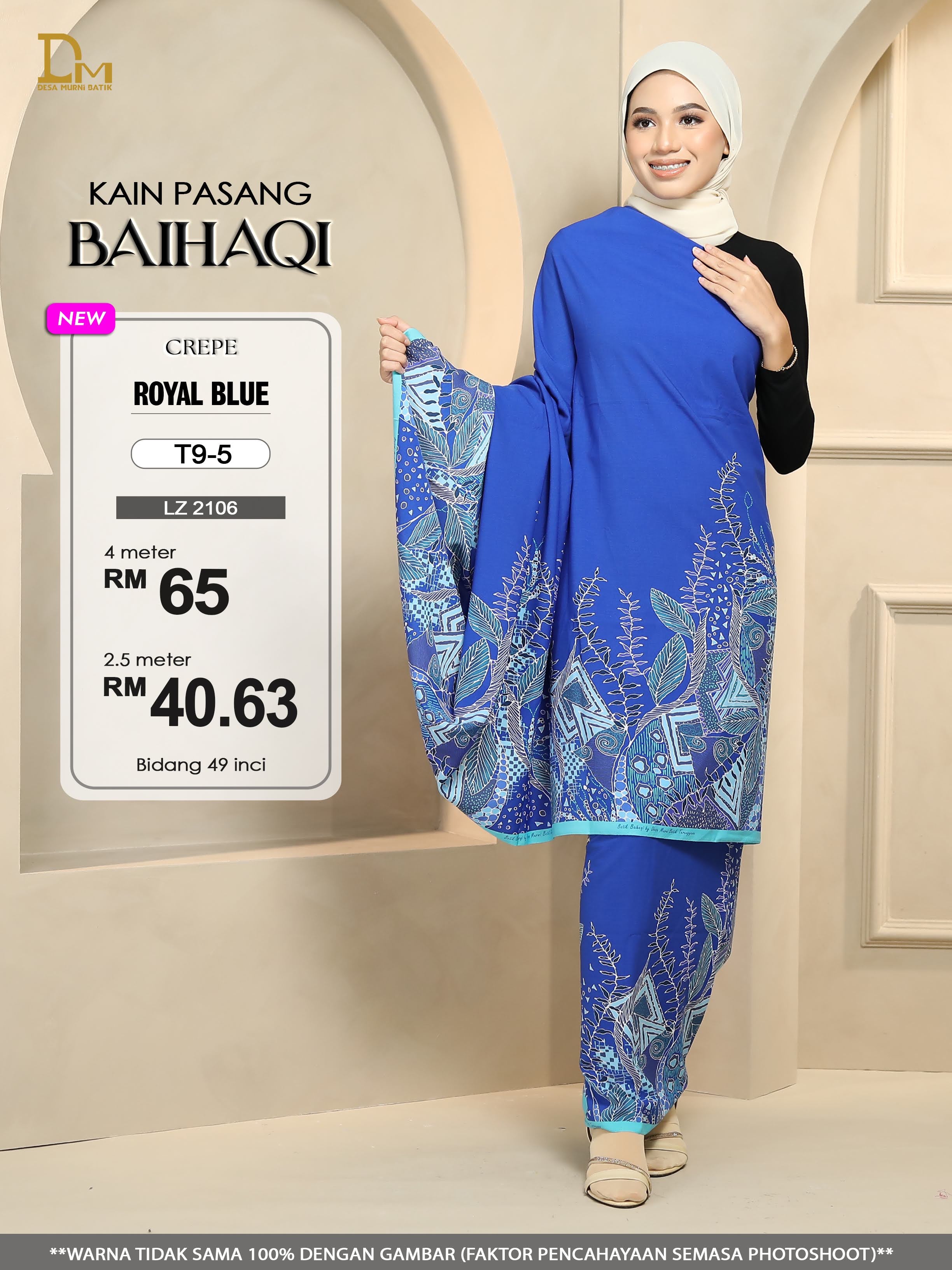 BAIHAQI T 9-5 ROYAL BLUE