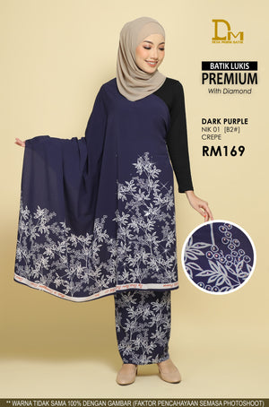 BATIK LUKIS PREMIUM DENGAN DIAMOND NIK 01