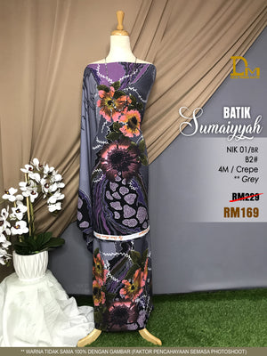 BATIK SUMAIYYAH NIK 01 CREPE DARK GREY