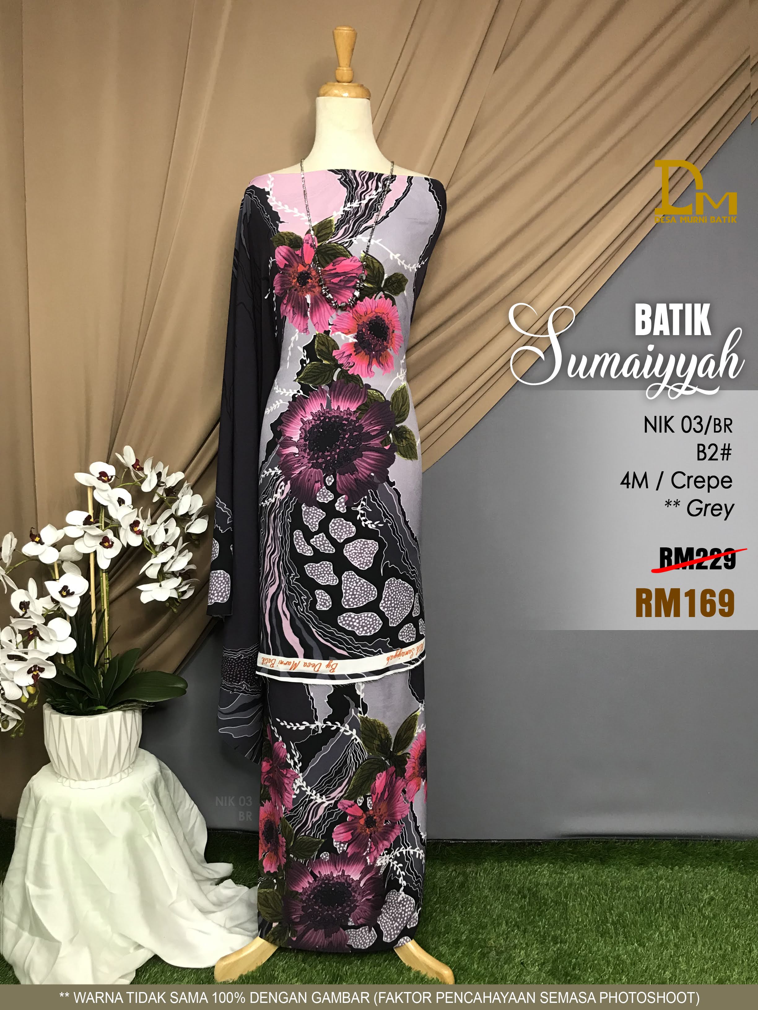 BATIK SUMAIYYAH NIK 03 CREPE GREY