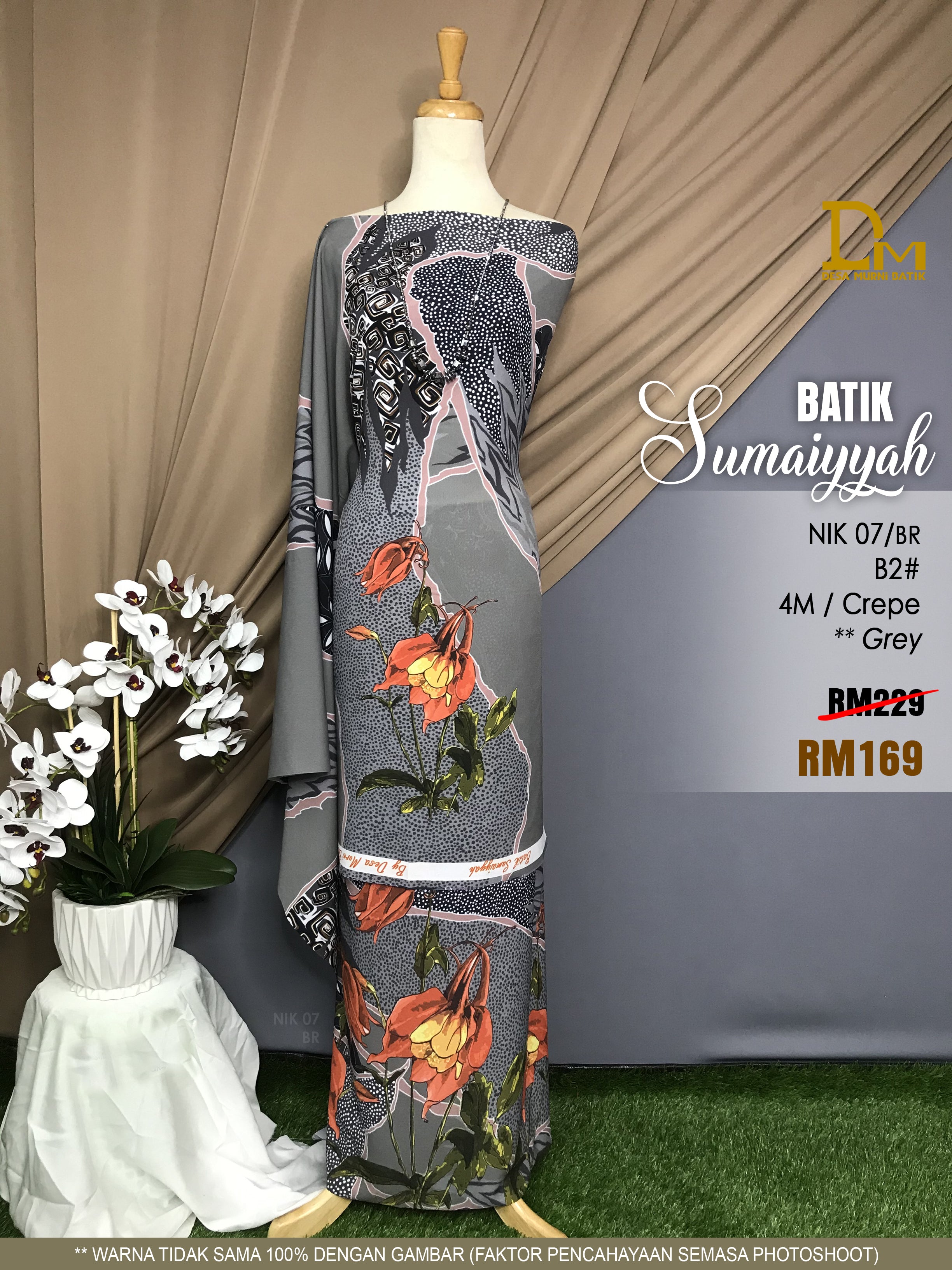 BATIK SUMAIYYAH NIK 07 CREPE GREY