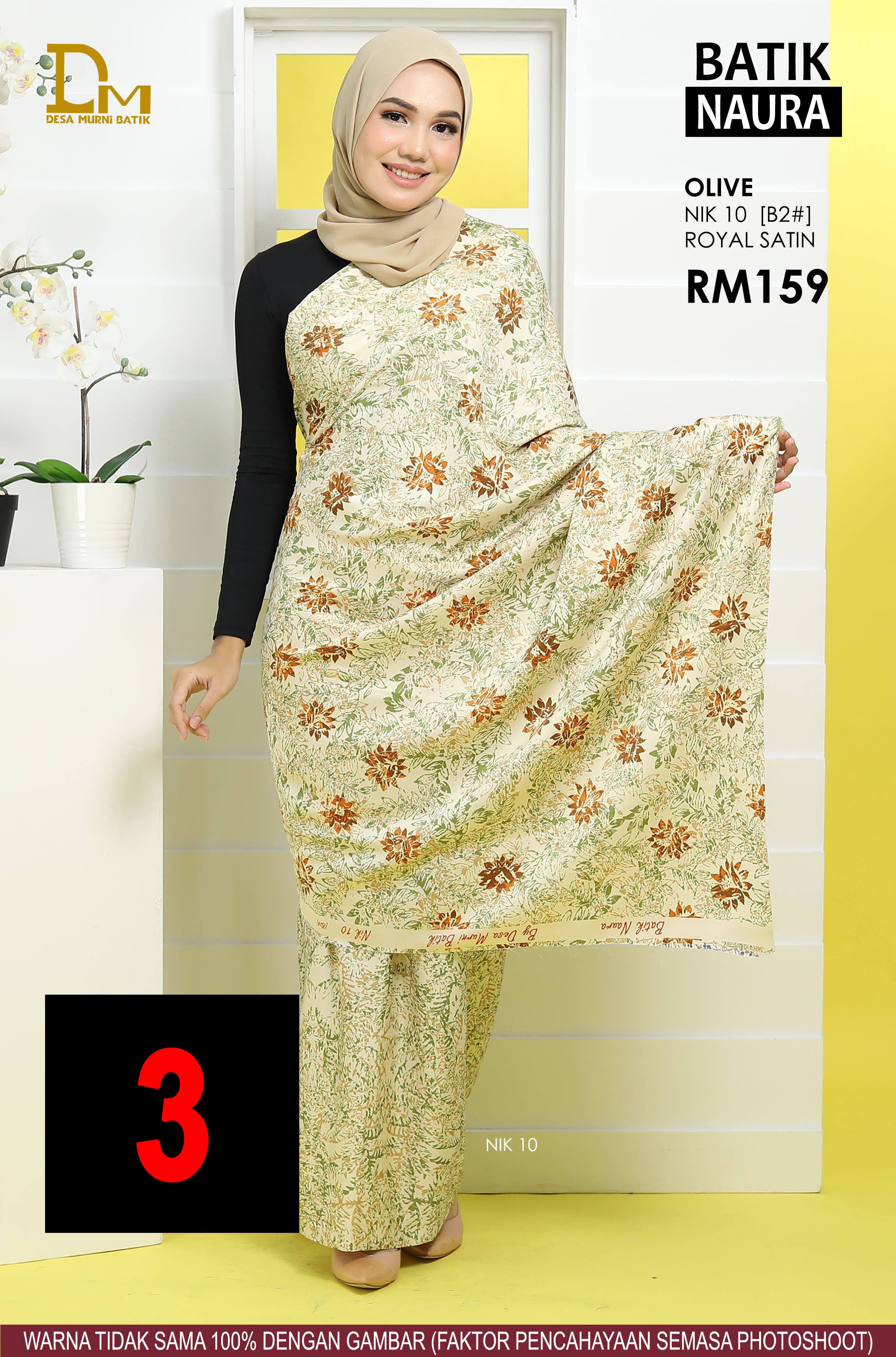 BATIK NAURA ROYAL SATI NIK 10 OLIVE