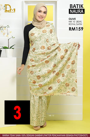 BATIK NAURA ROYAL SATI NIK 10 OLIVE