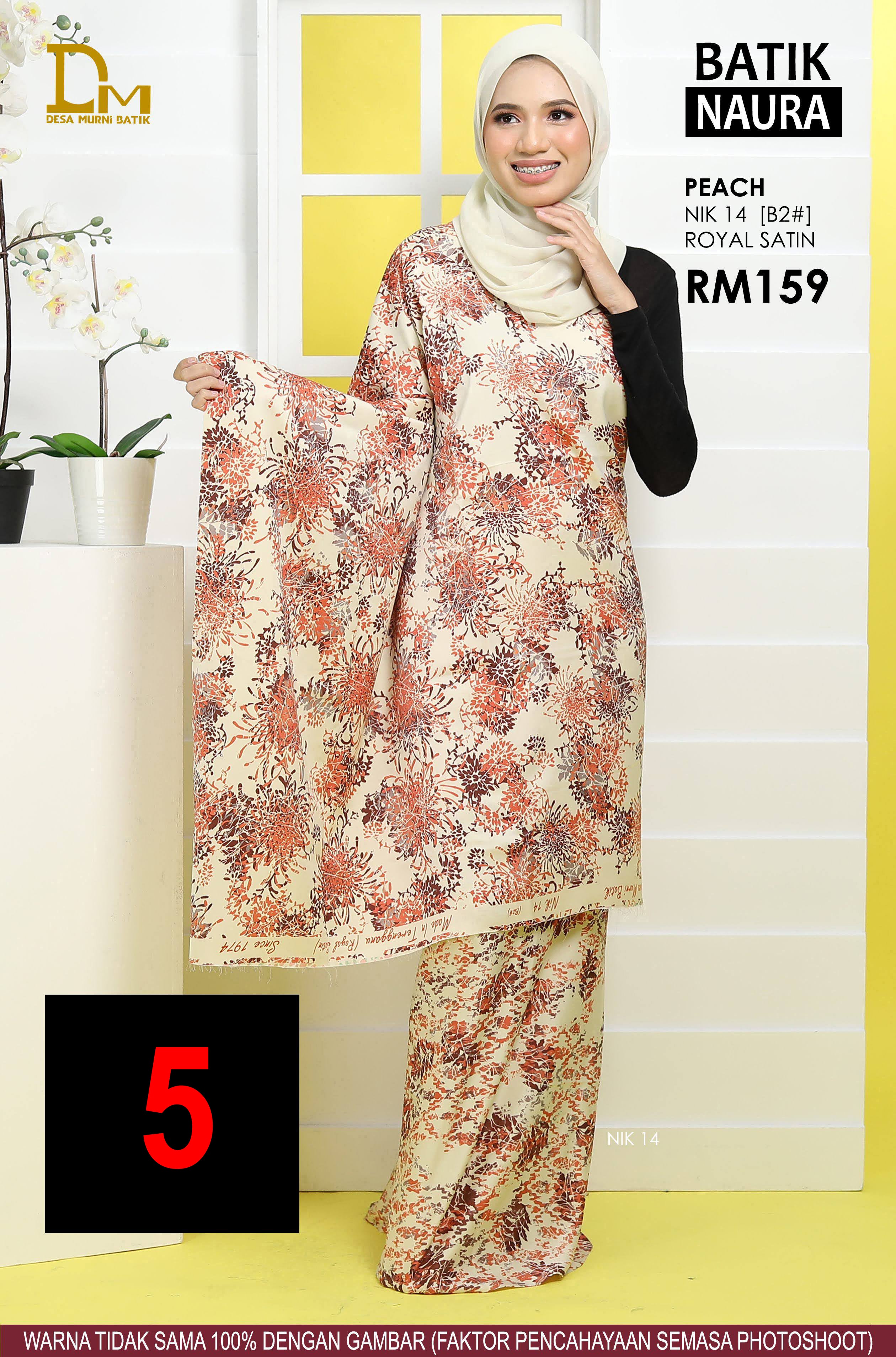 BATIK NAURA ROYAL SATIN NIK 14 PEACH