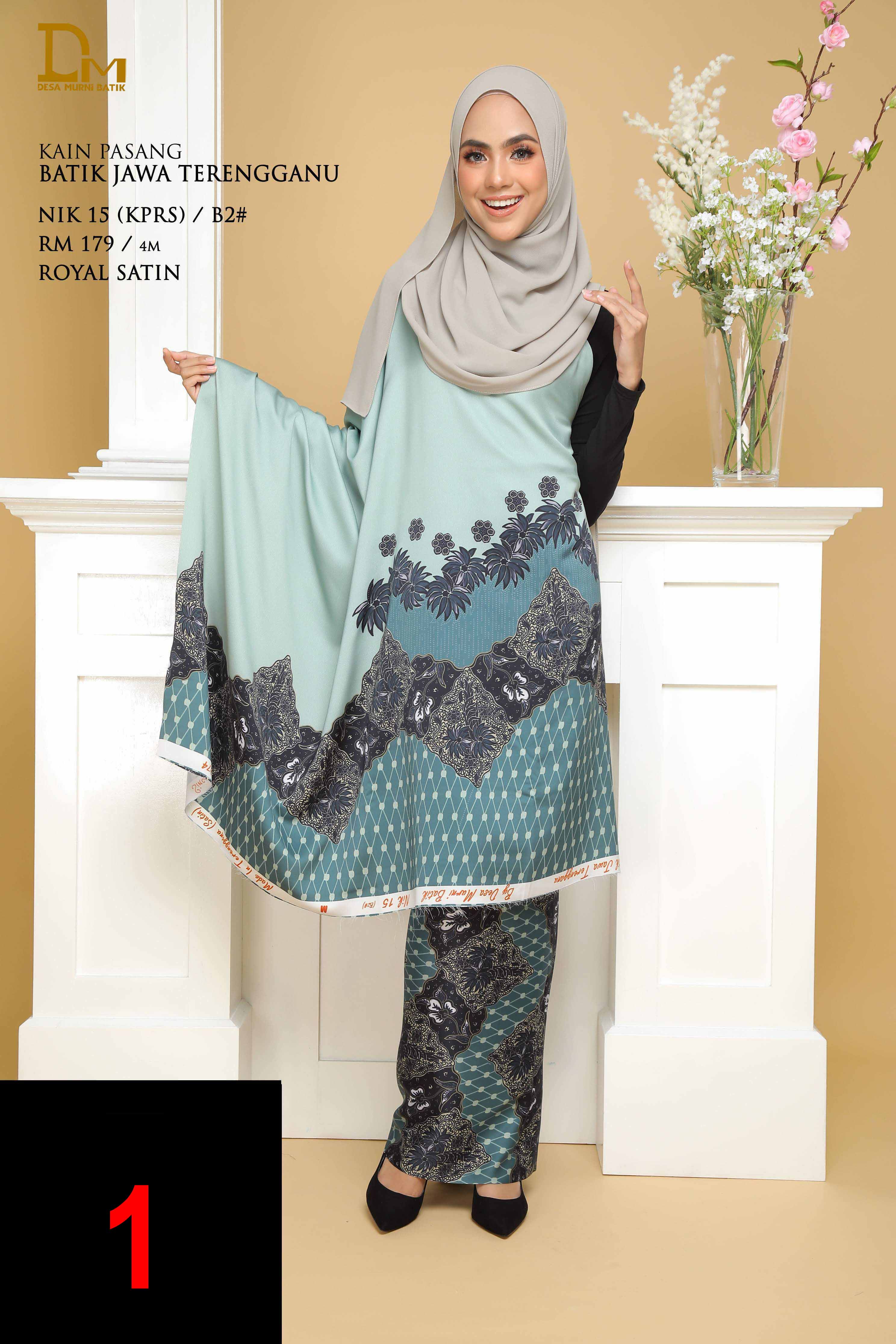 BATIK JAWA TERENGGANU NIK 15 ROYAL SATIN