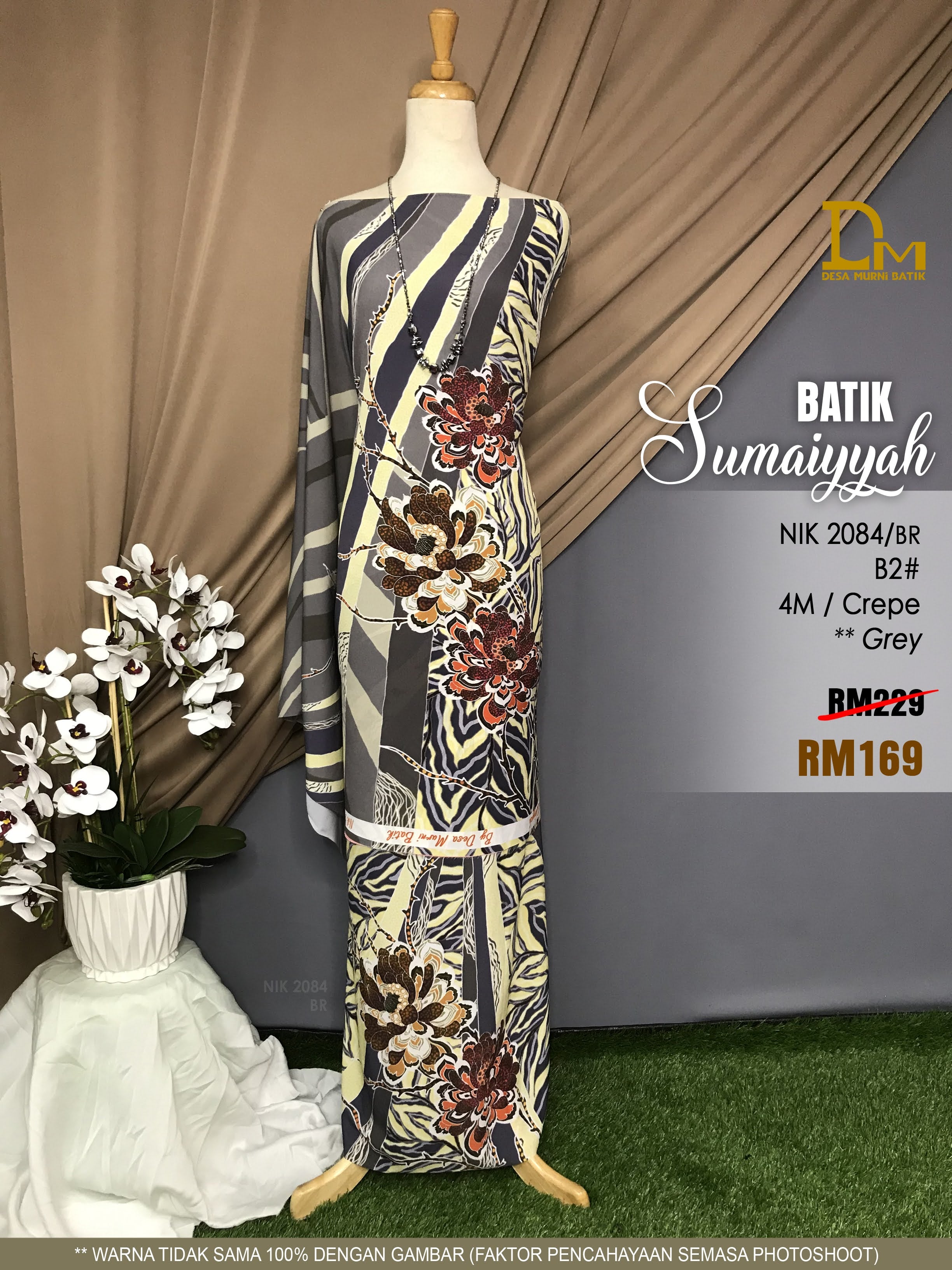 BATIK SUMAIYYAH NIK 2084 CREPE DARK GREY