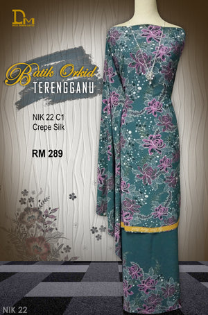 BATIK ORKID TERENGGANU CREPE SILK NIK 22